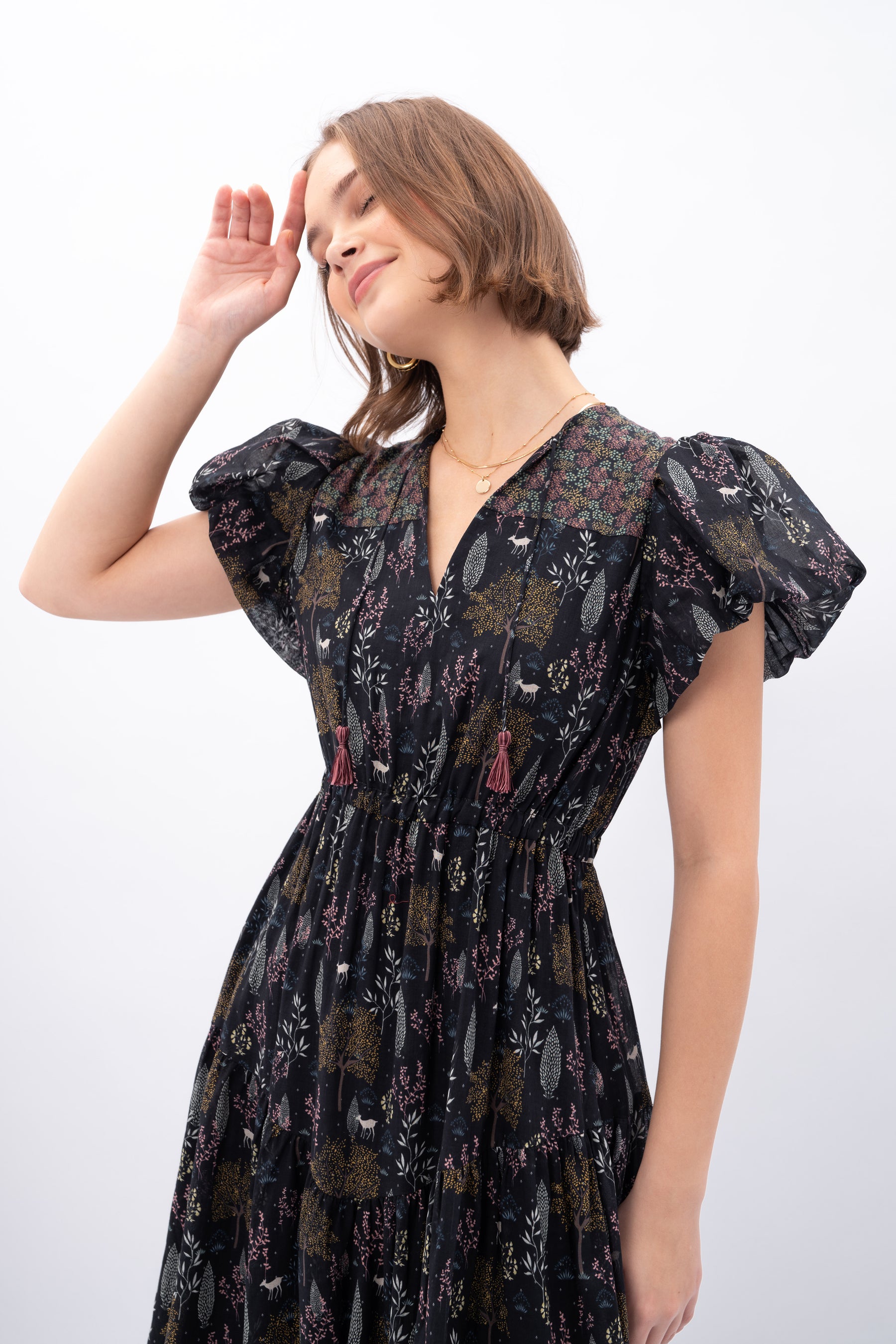RUMI Dress in Taman Black