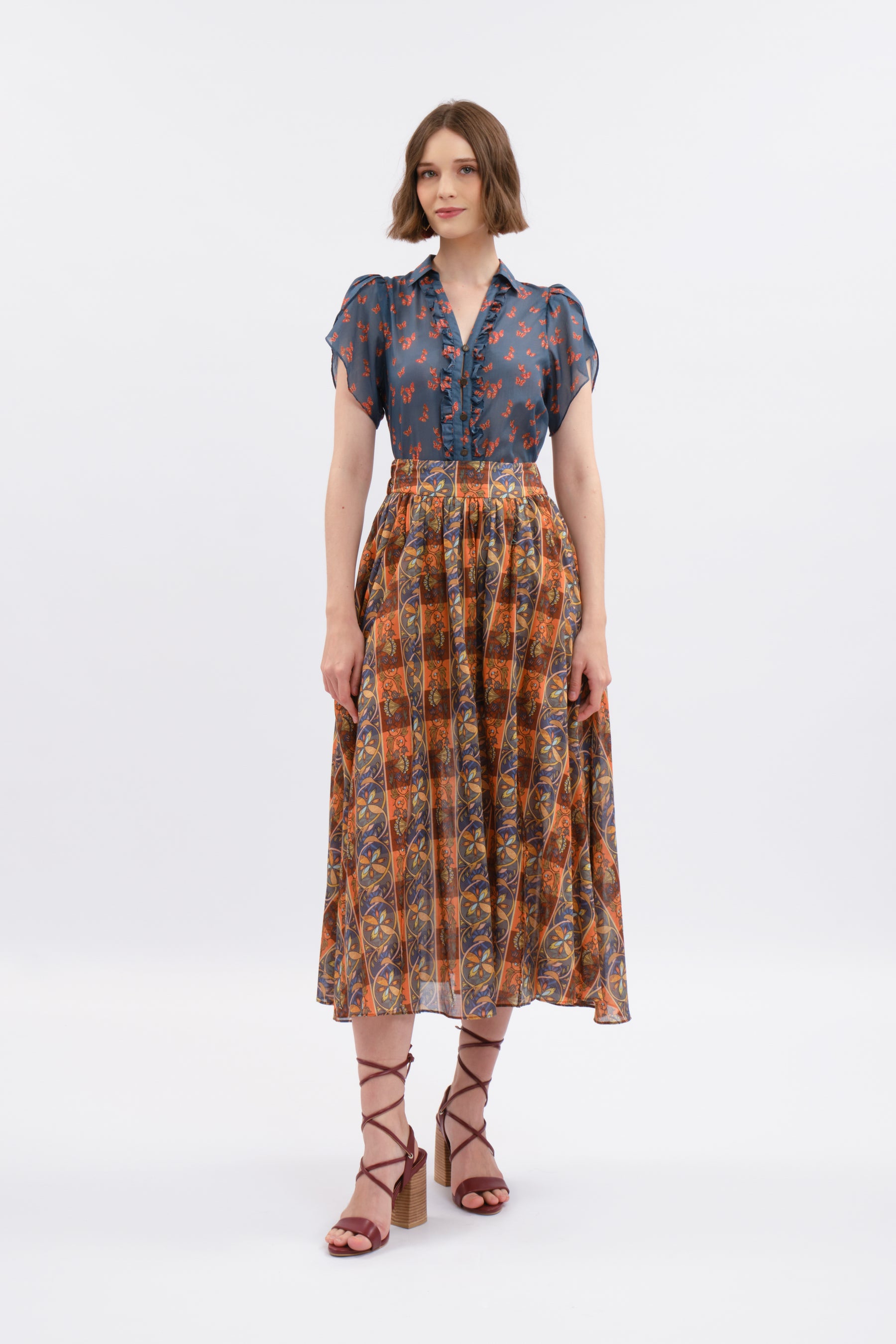 NIKA Top in Blue Kupu