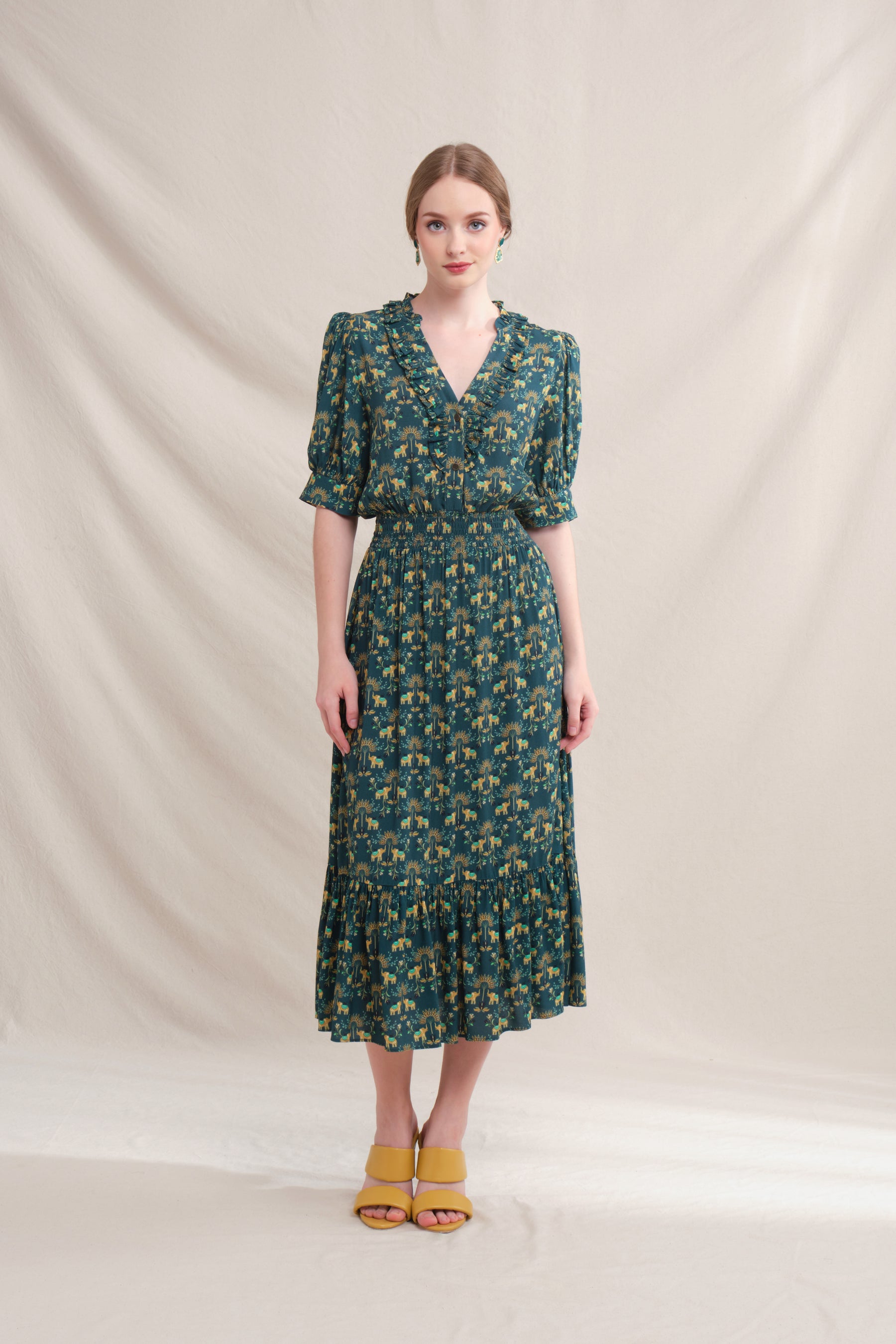 SARA Dress in Teal Gajah