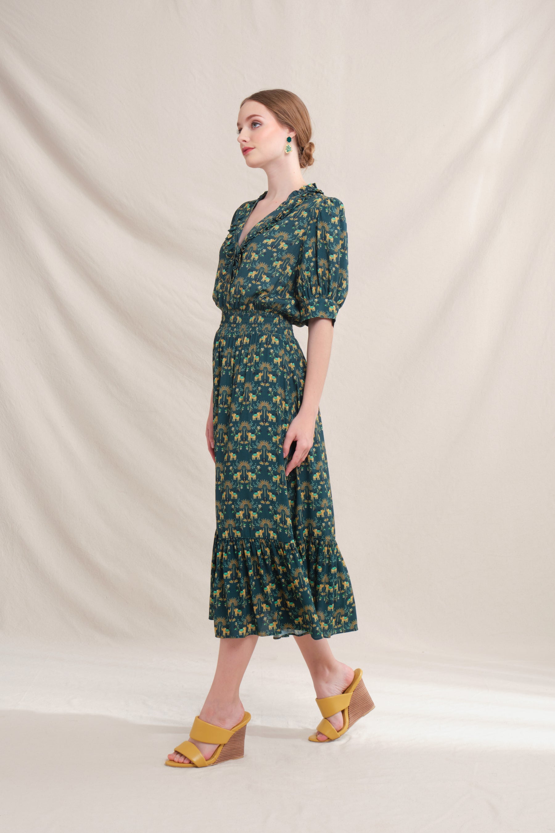 SARA Dress in Teal Gajah