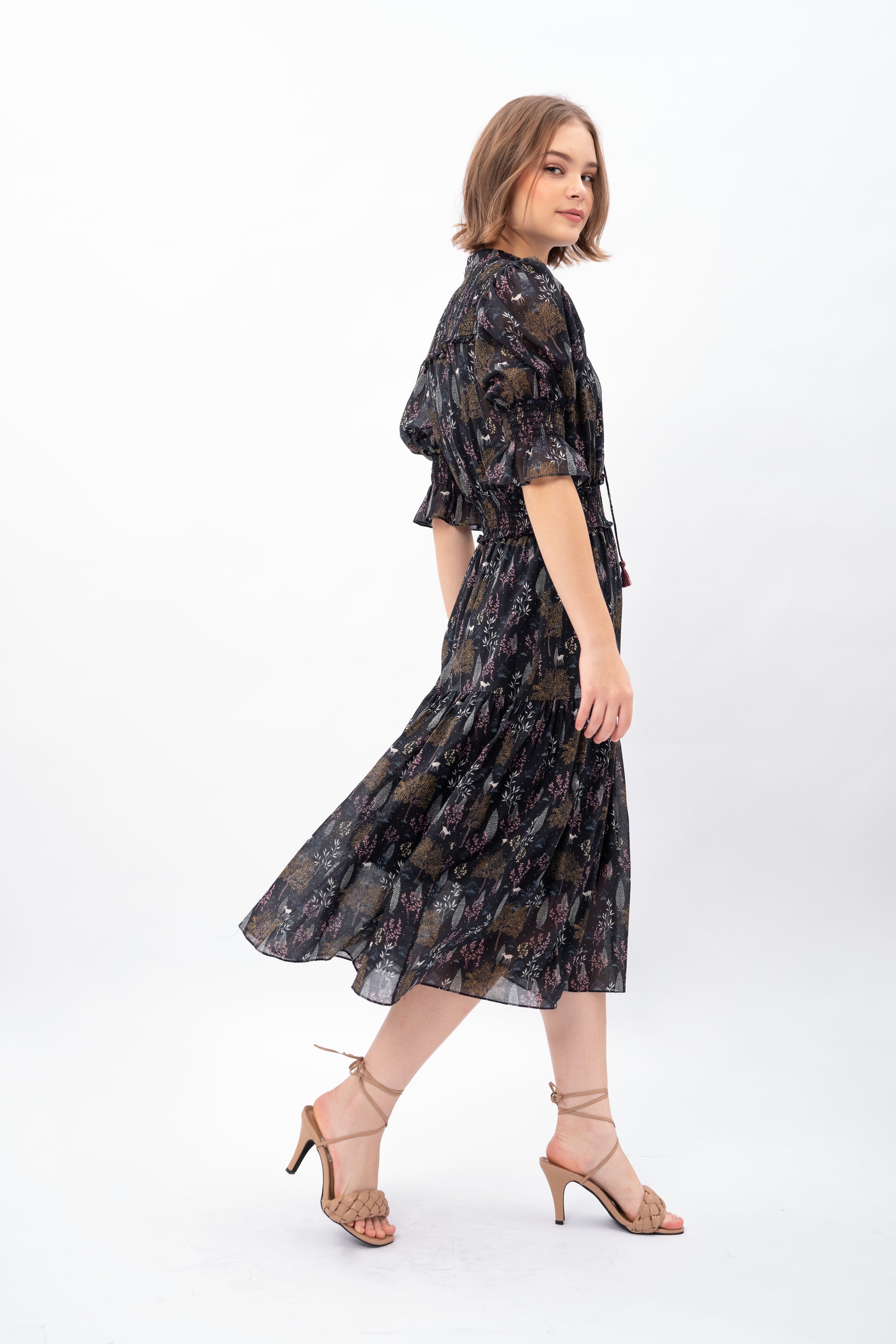 SHEERA Dress in Taman Black