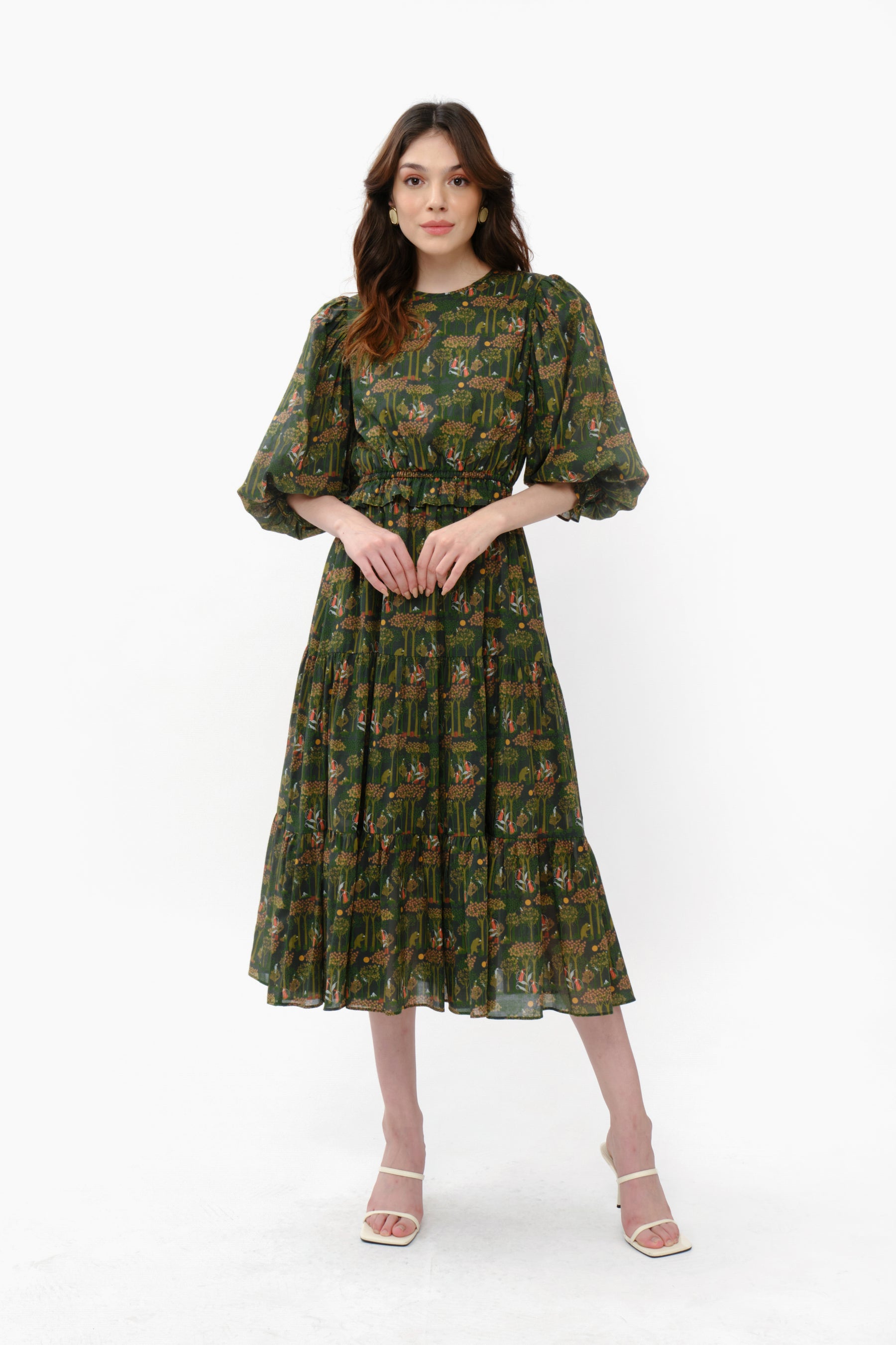 SIENNA Dress in Green Forest