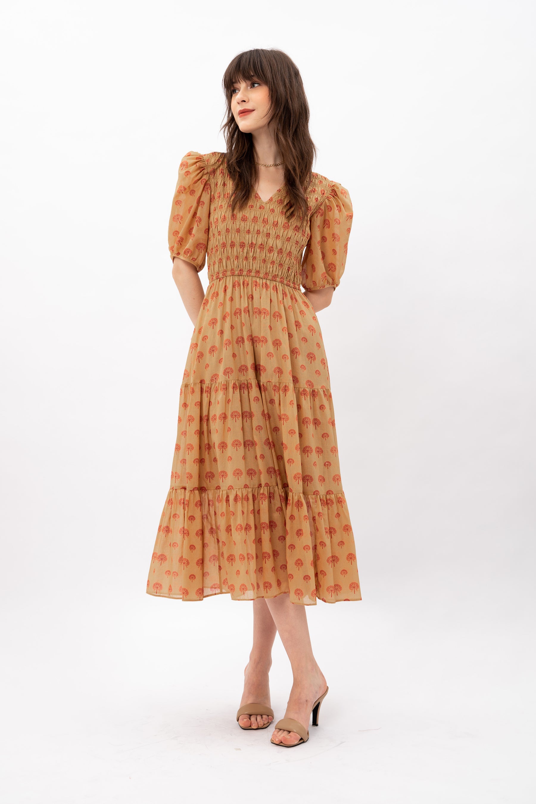 SOLARA Dress in Banyan Gold