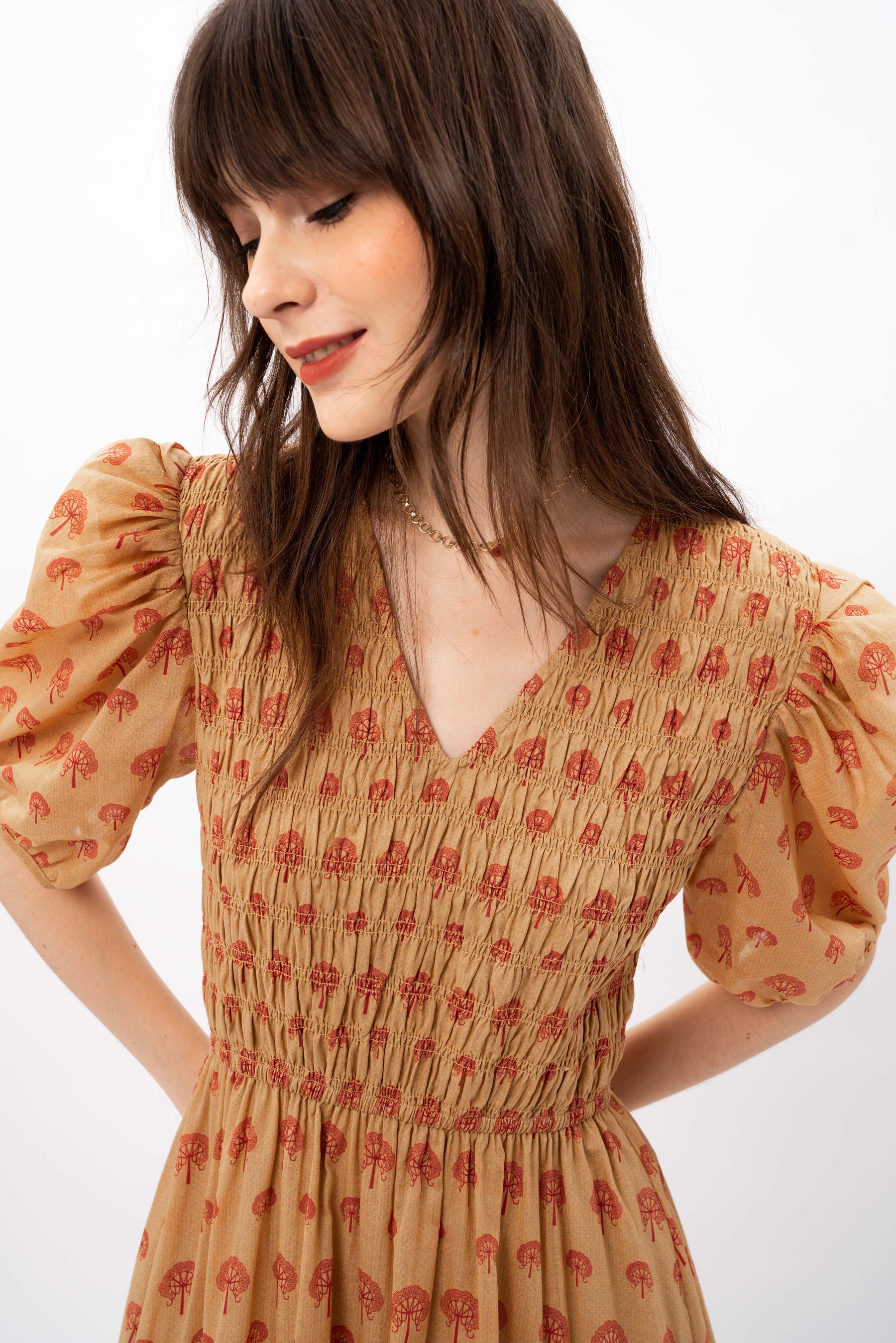 SOLARA Dress in Banyan Gold