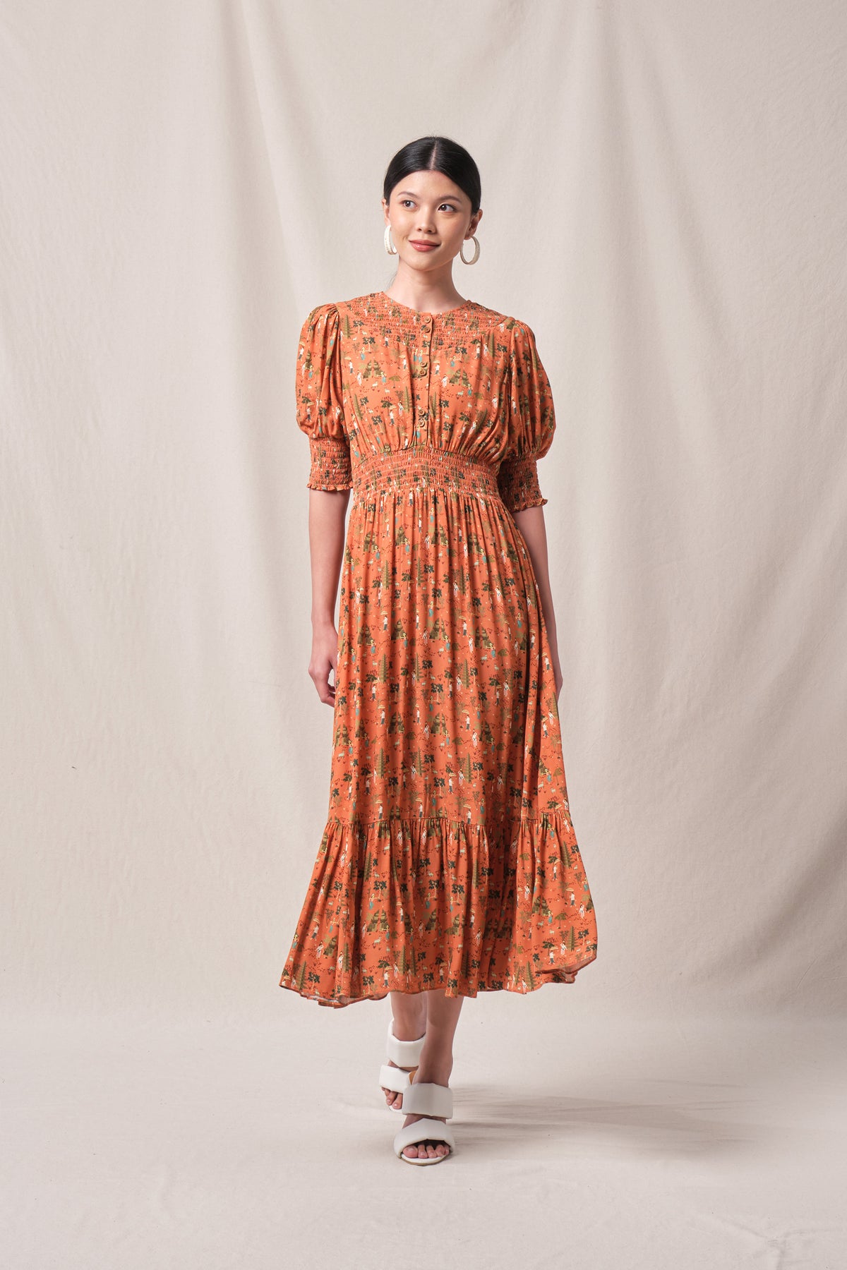 TALIA Dress in Peach Pura