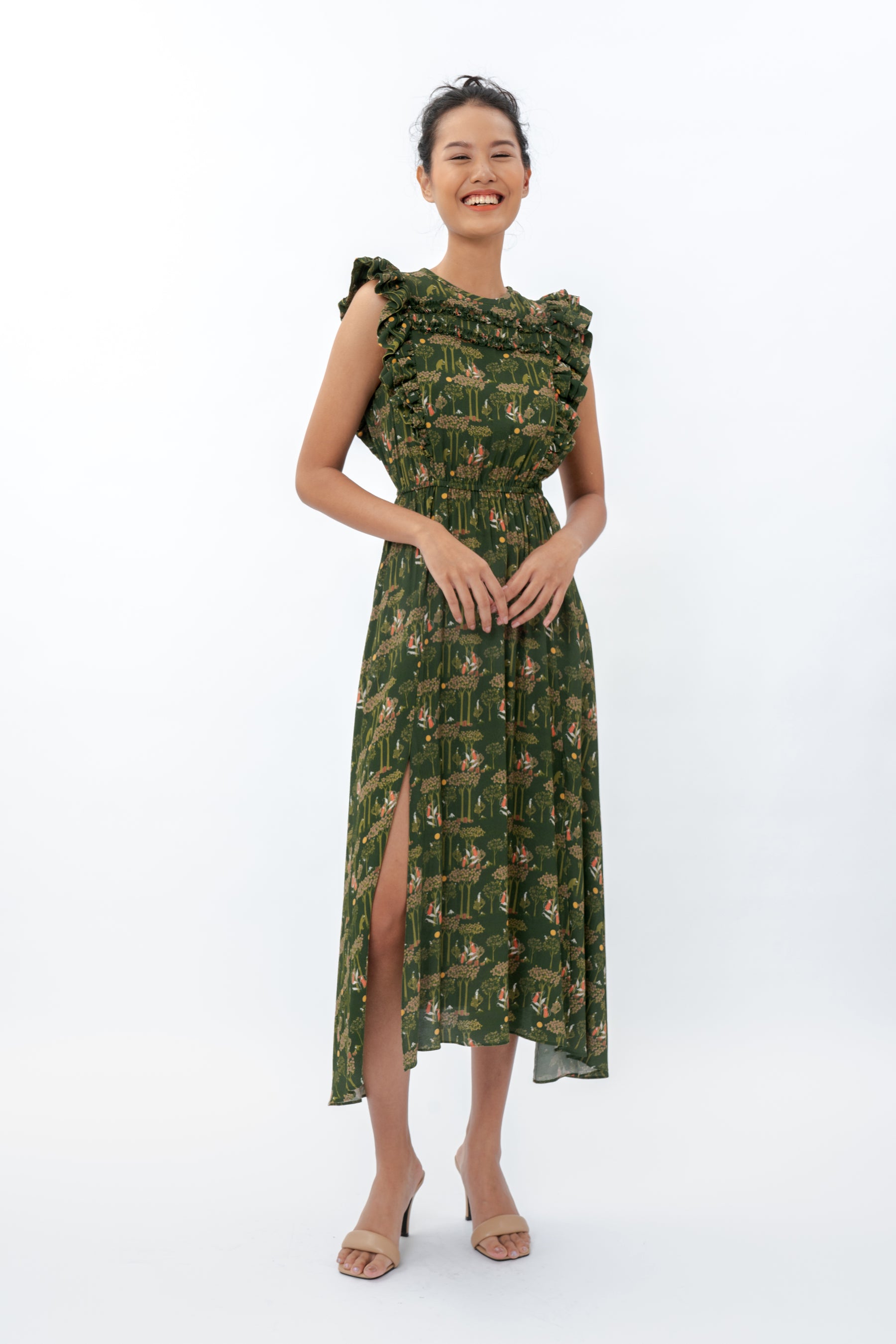 VINKA Dress in Green Forest