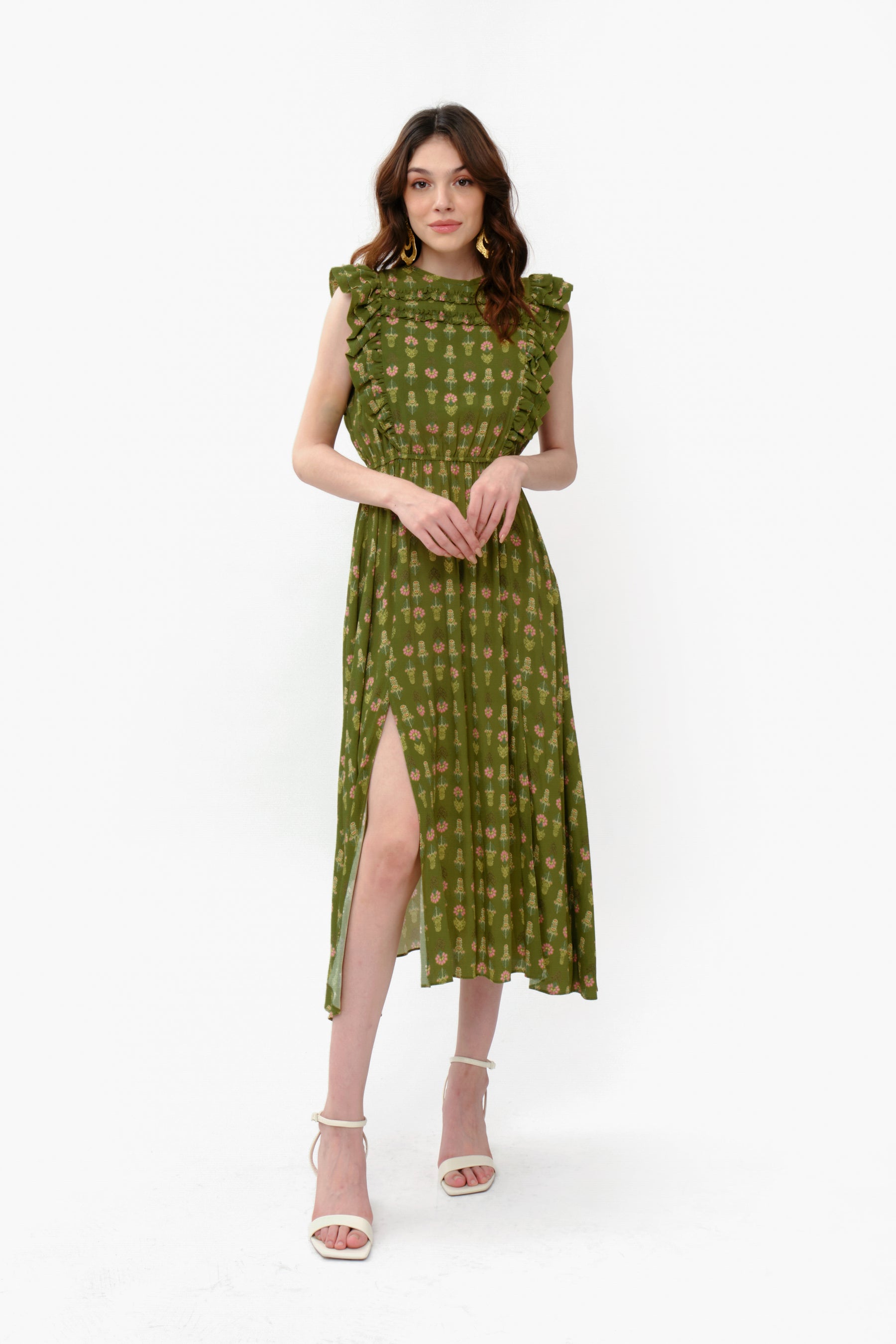 VINKA Dress in Green Tribal