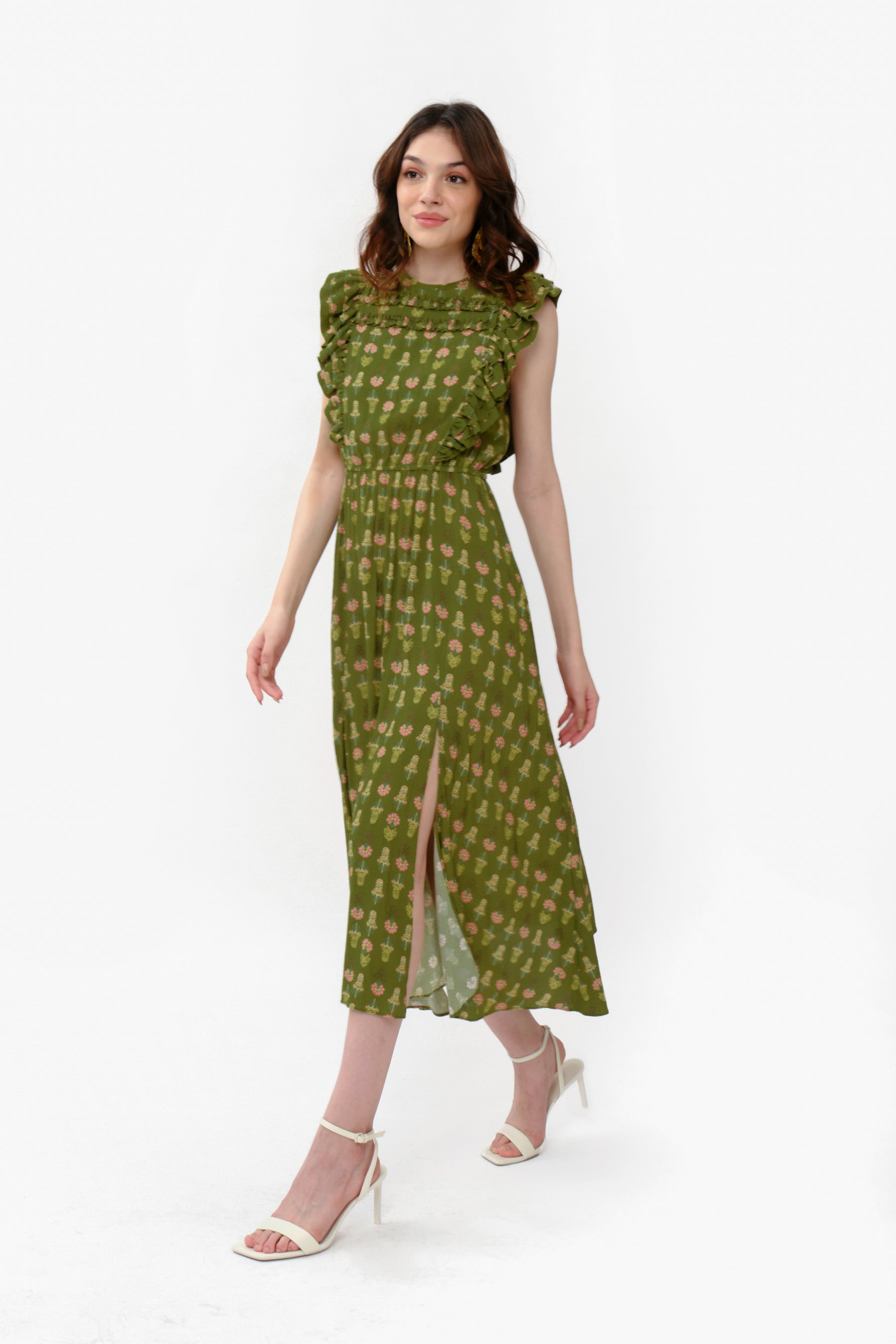 VINKA Dress in Green Tribal