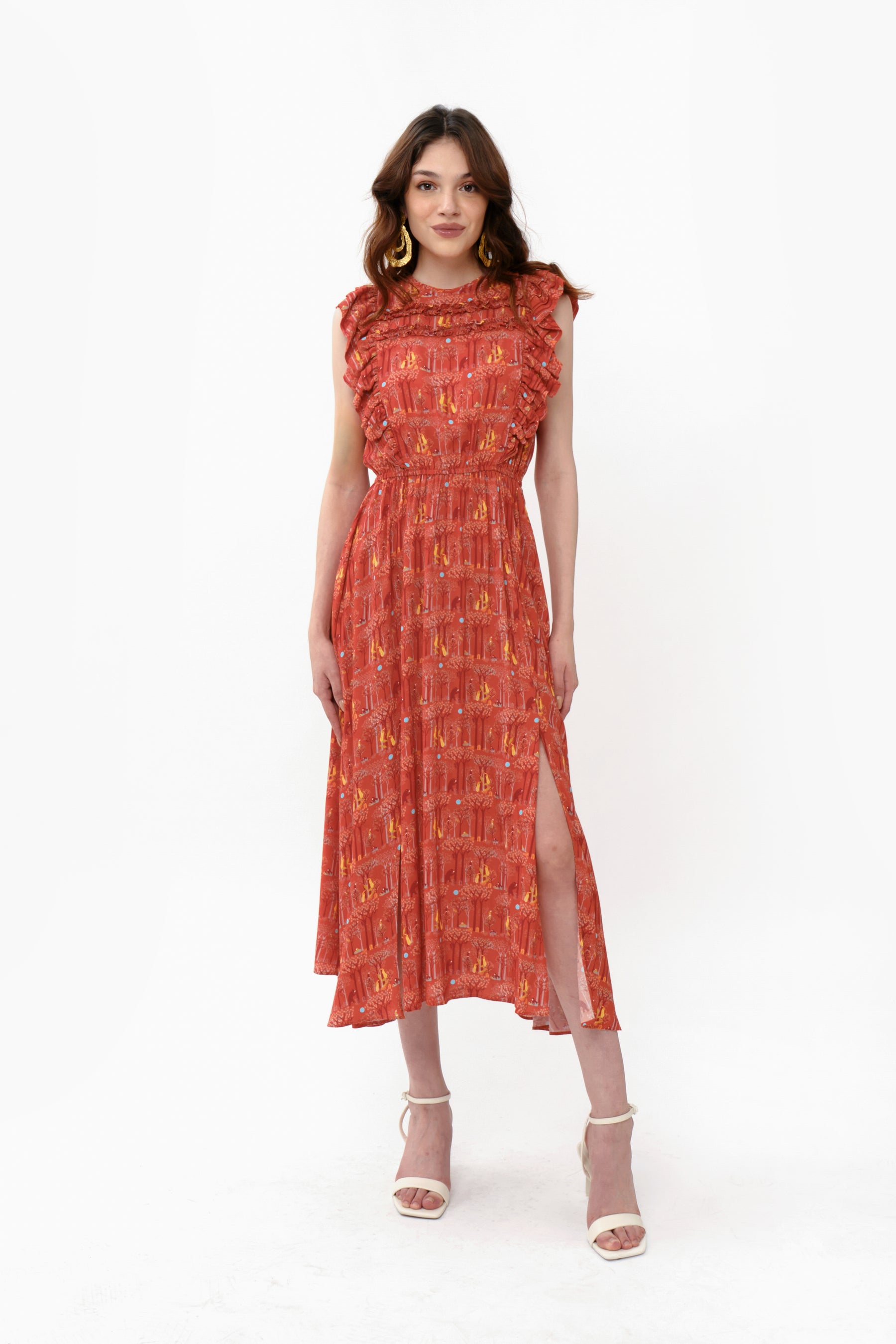 VINKA Dress in Red Forest