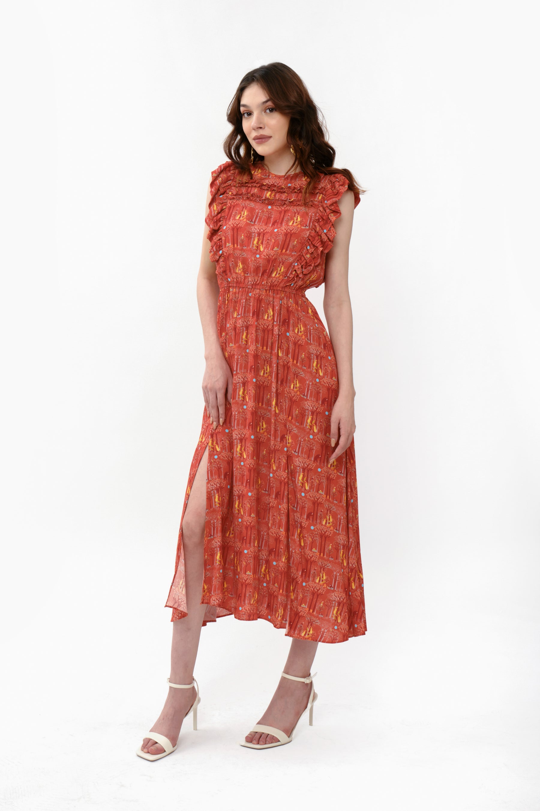 VINKA Dress in Red Forest
