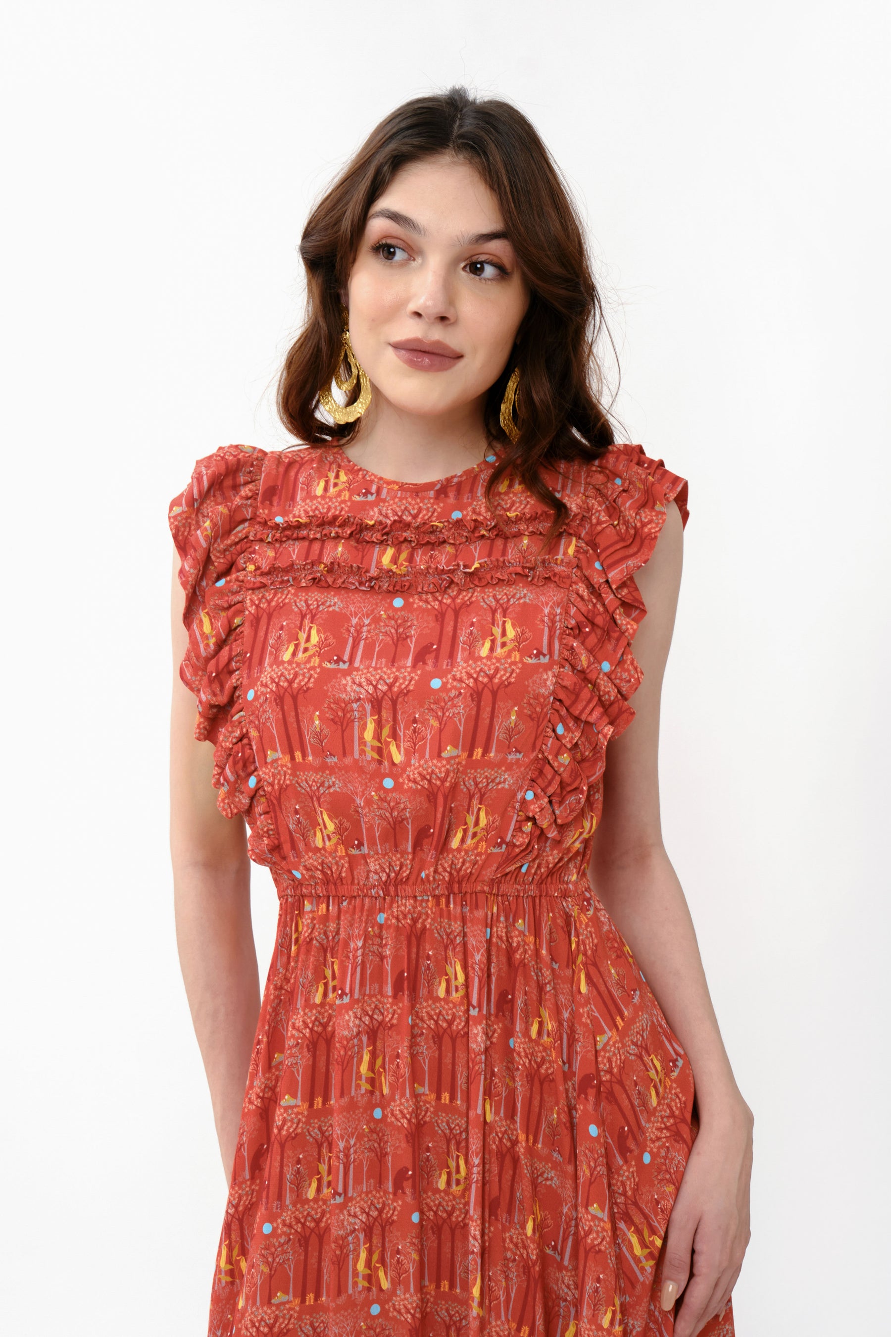 VINKA Dress in Red Forest