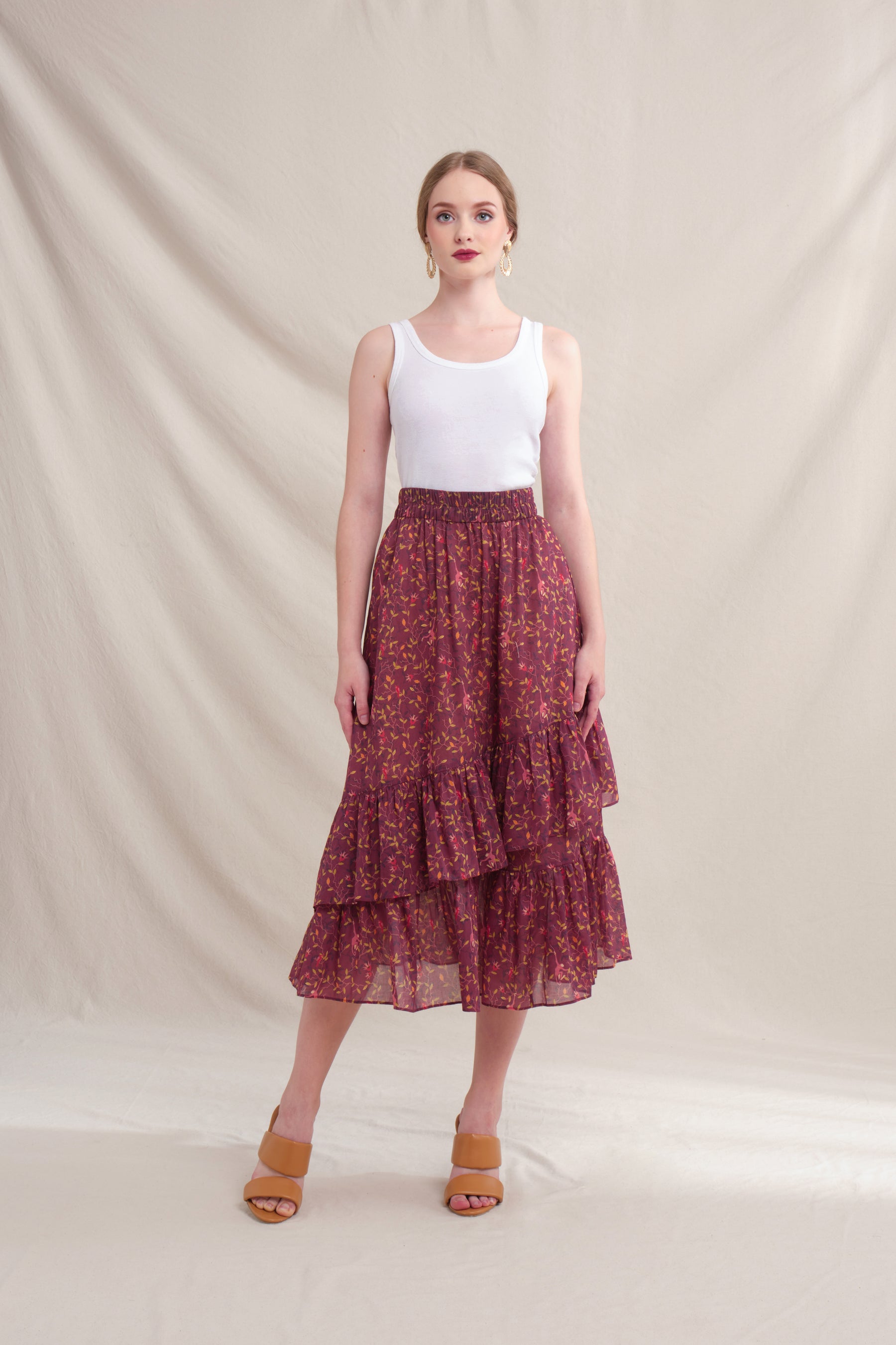 YARA Skirt in Maroon Macca
