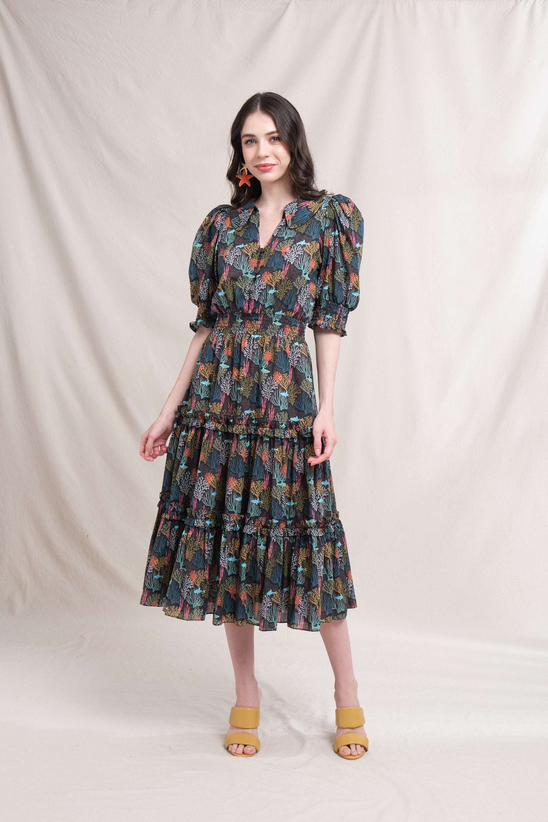 ZETA Dress in Black Coral