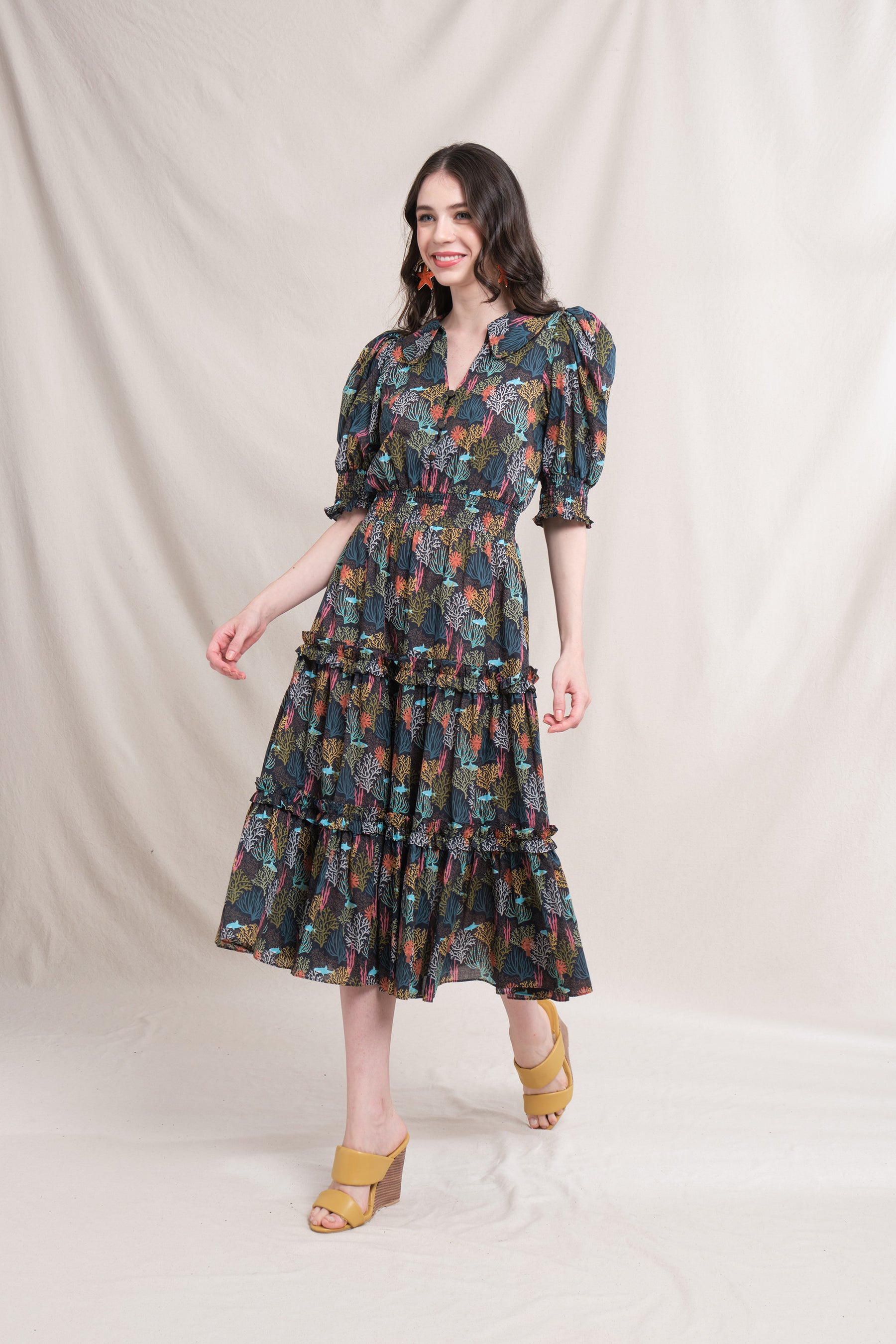 ZETA Dress in Black Coral