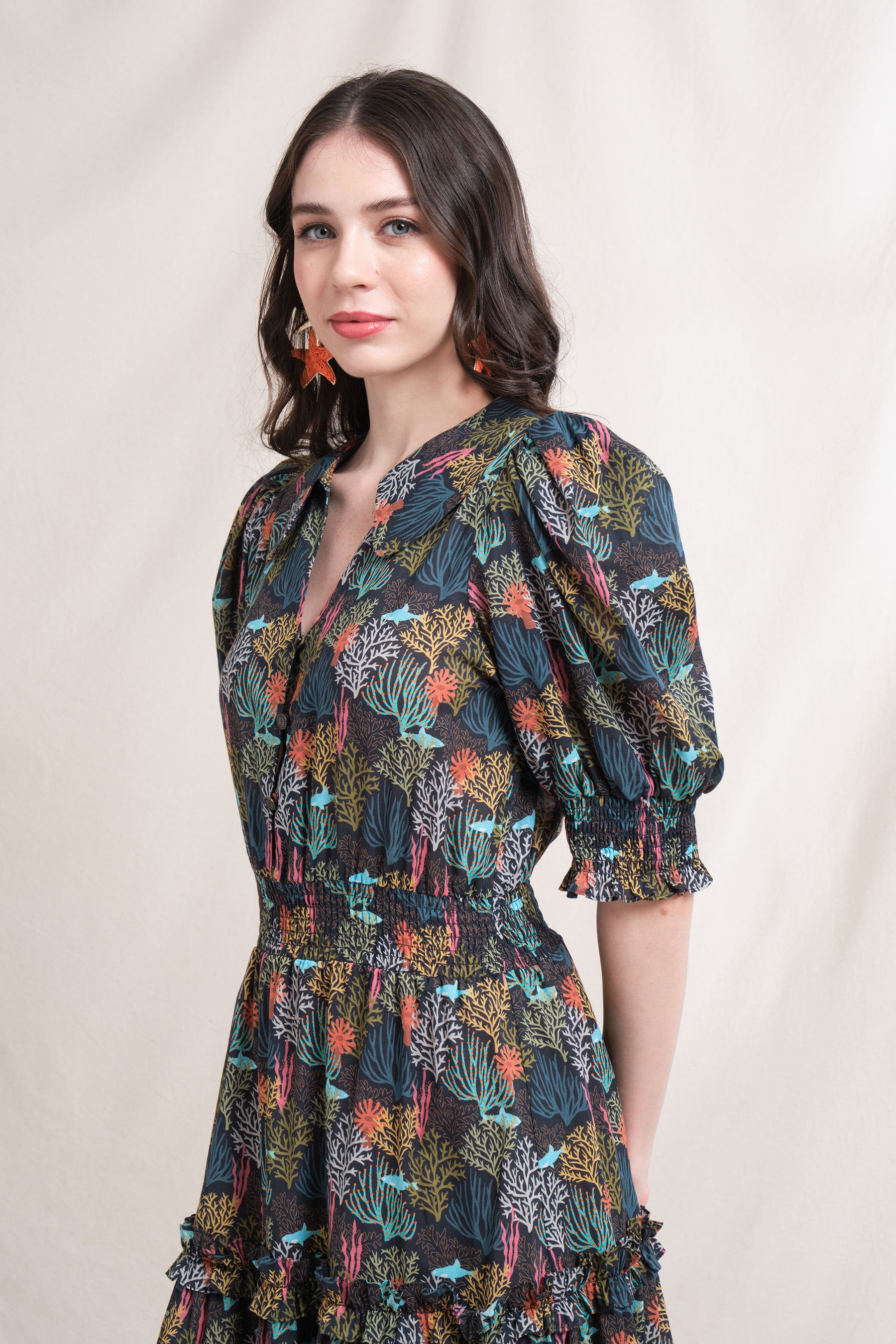 ZETA Dress in Black Coral