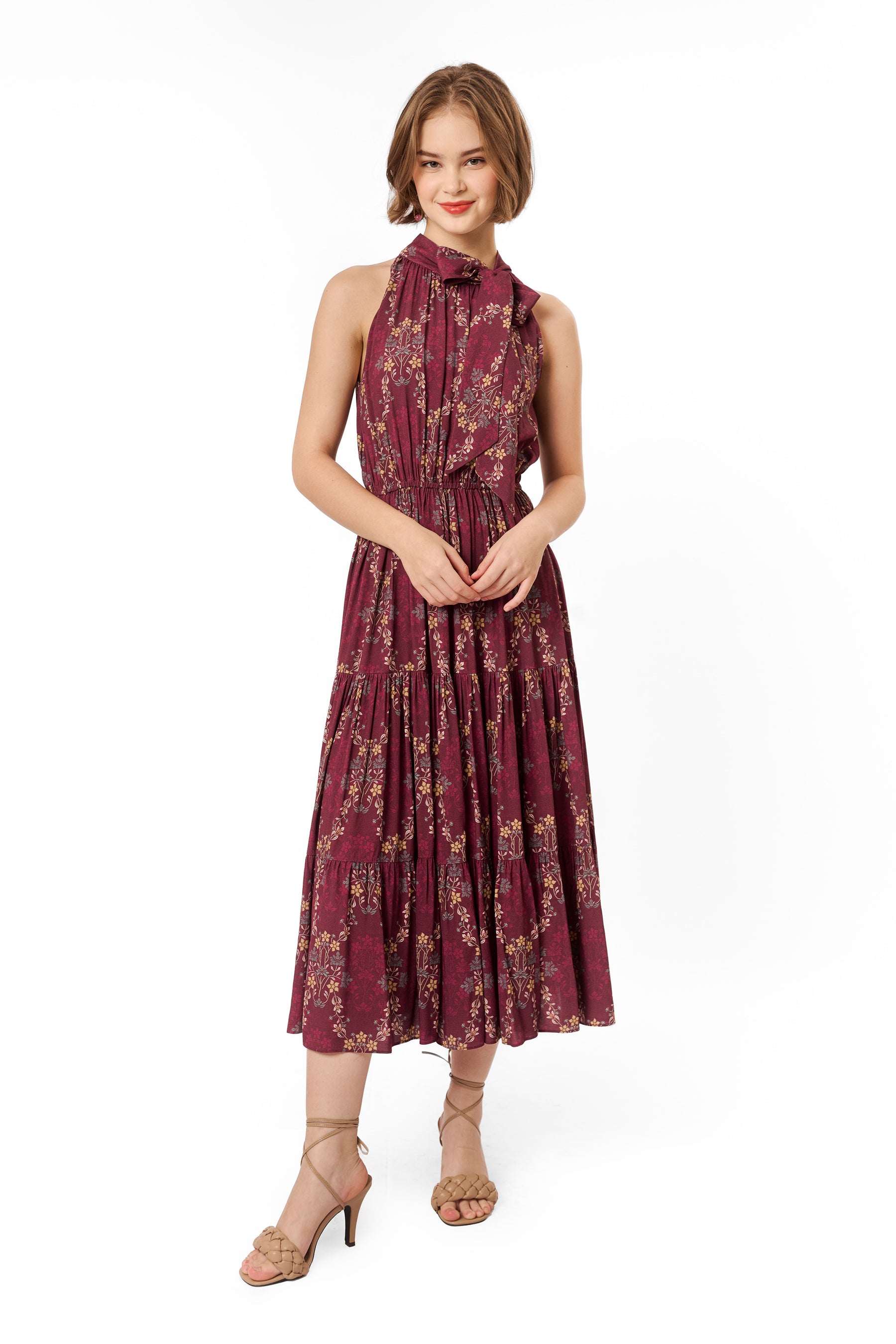 ZINNIA Dress in Sulur Maroon