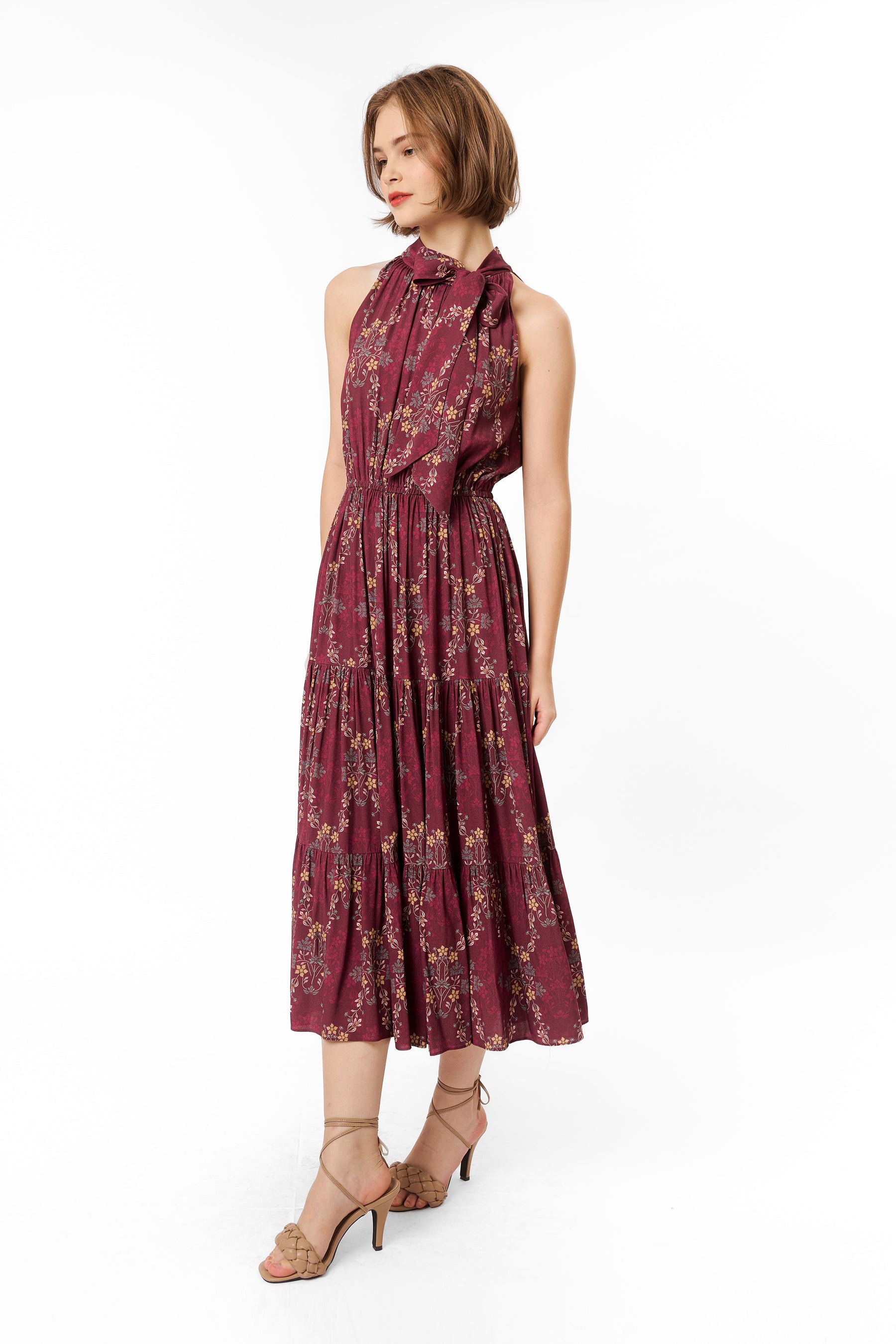 ZINNIA Dress in Sulur Maroon