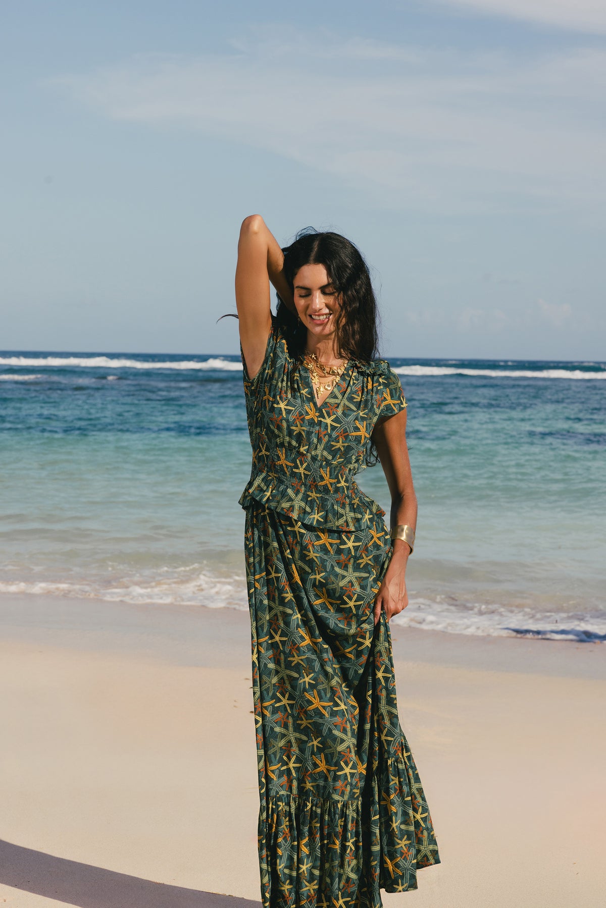 LUMA Dress in Emerald Aster