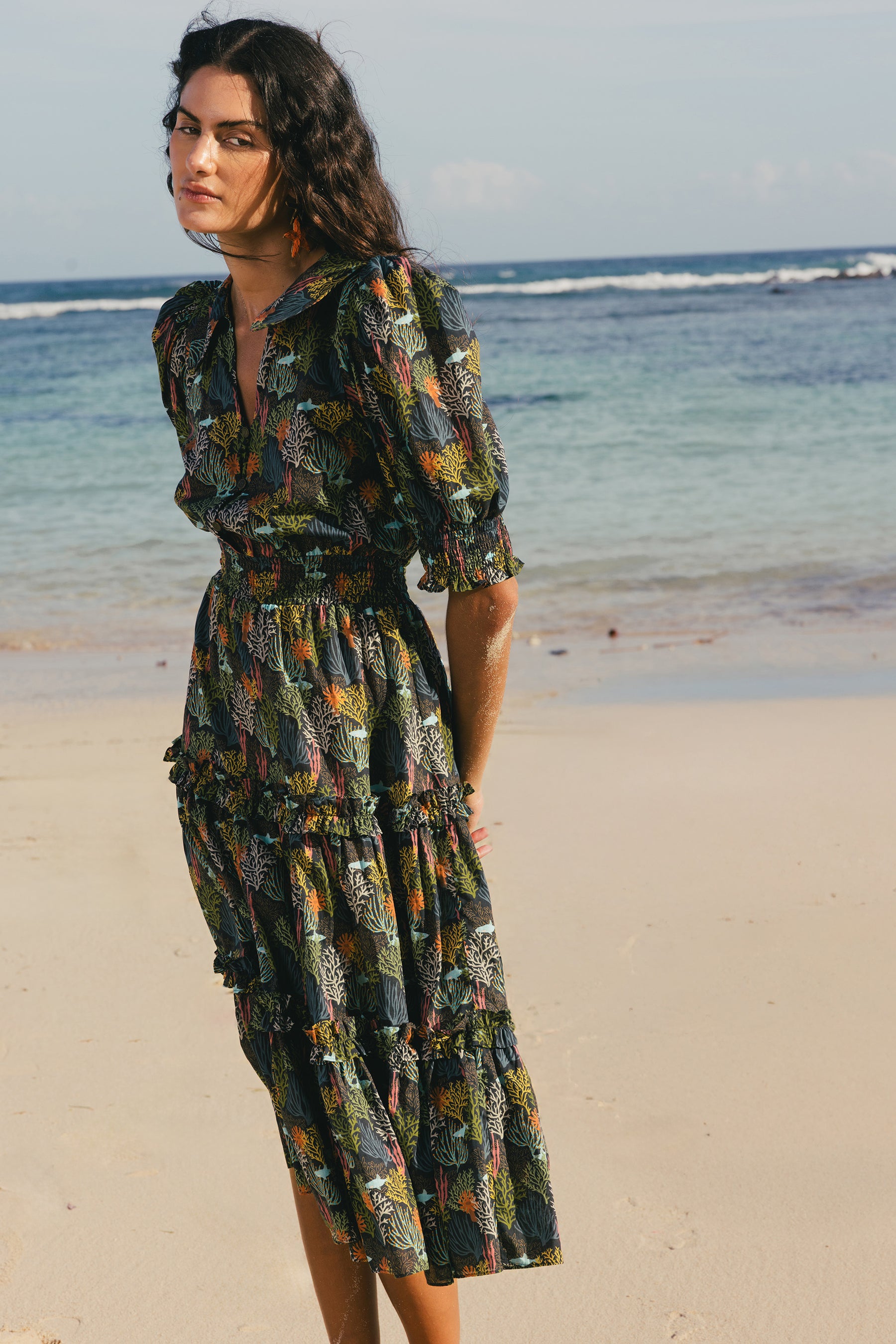 ZETA Dress in Black Coral