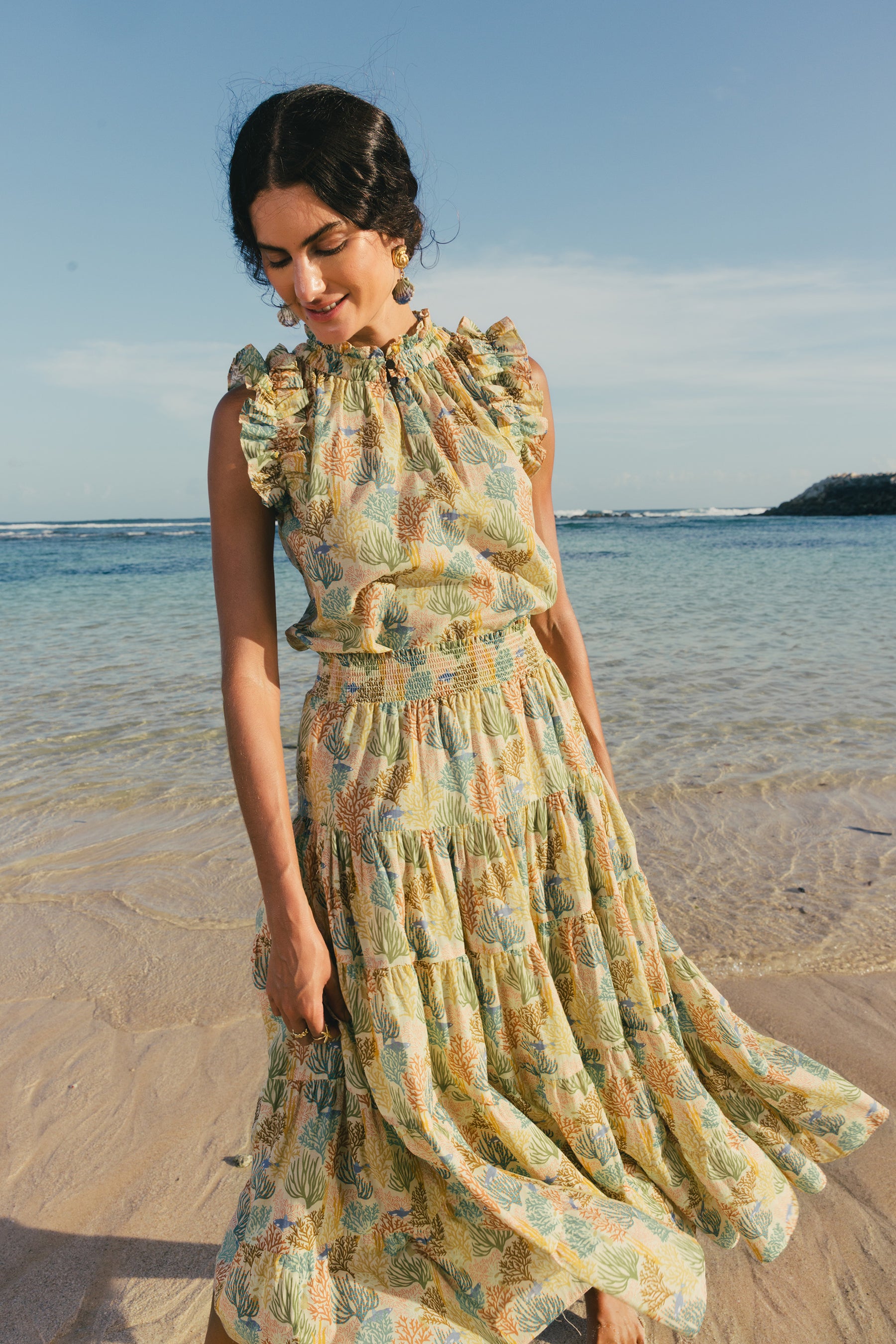 POPPY Skirt in Beige Coral