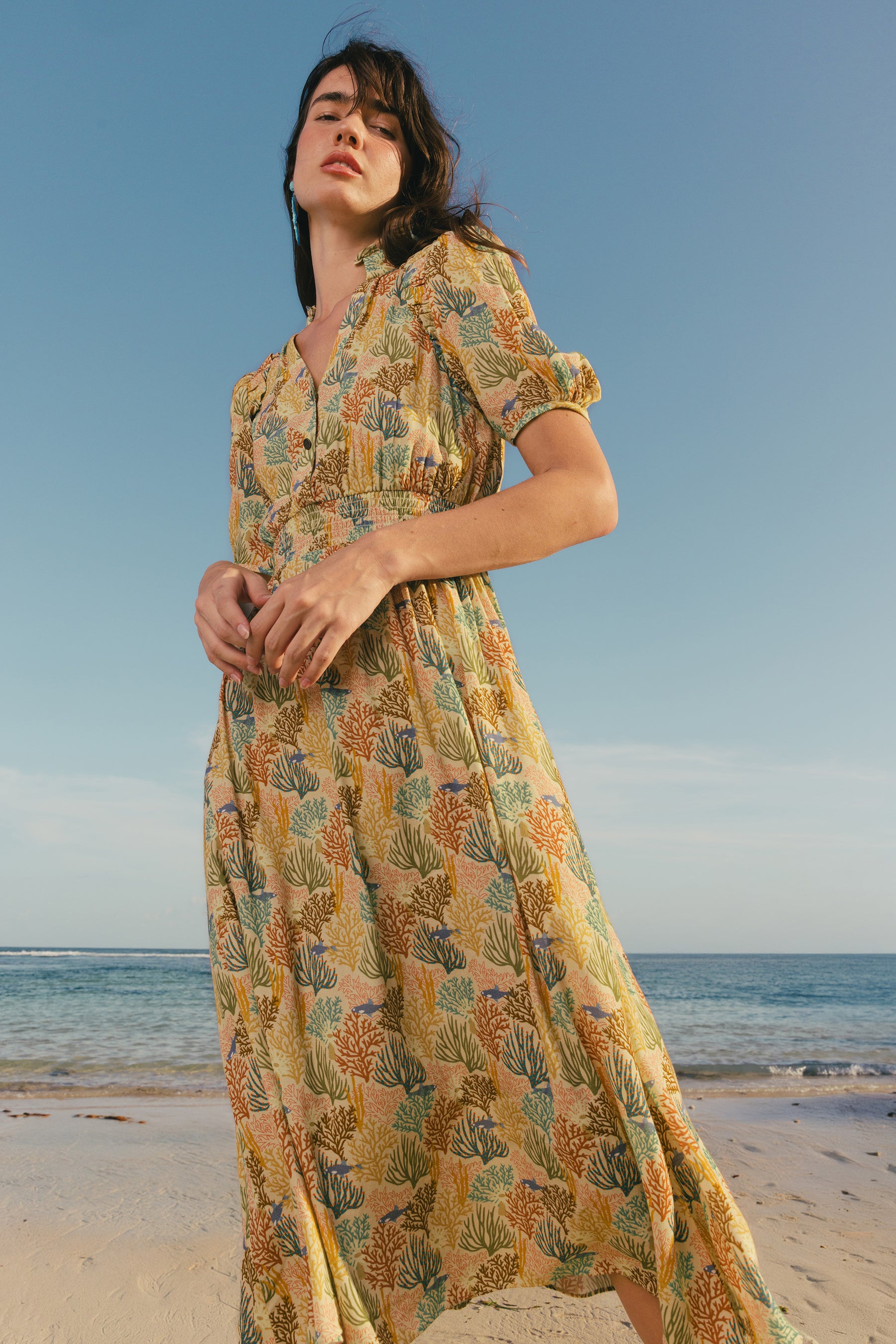 BRIE Dress in Beige Coral