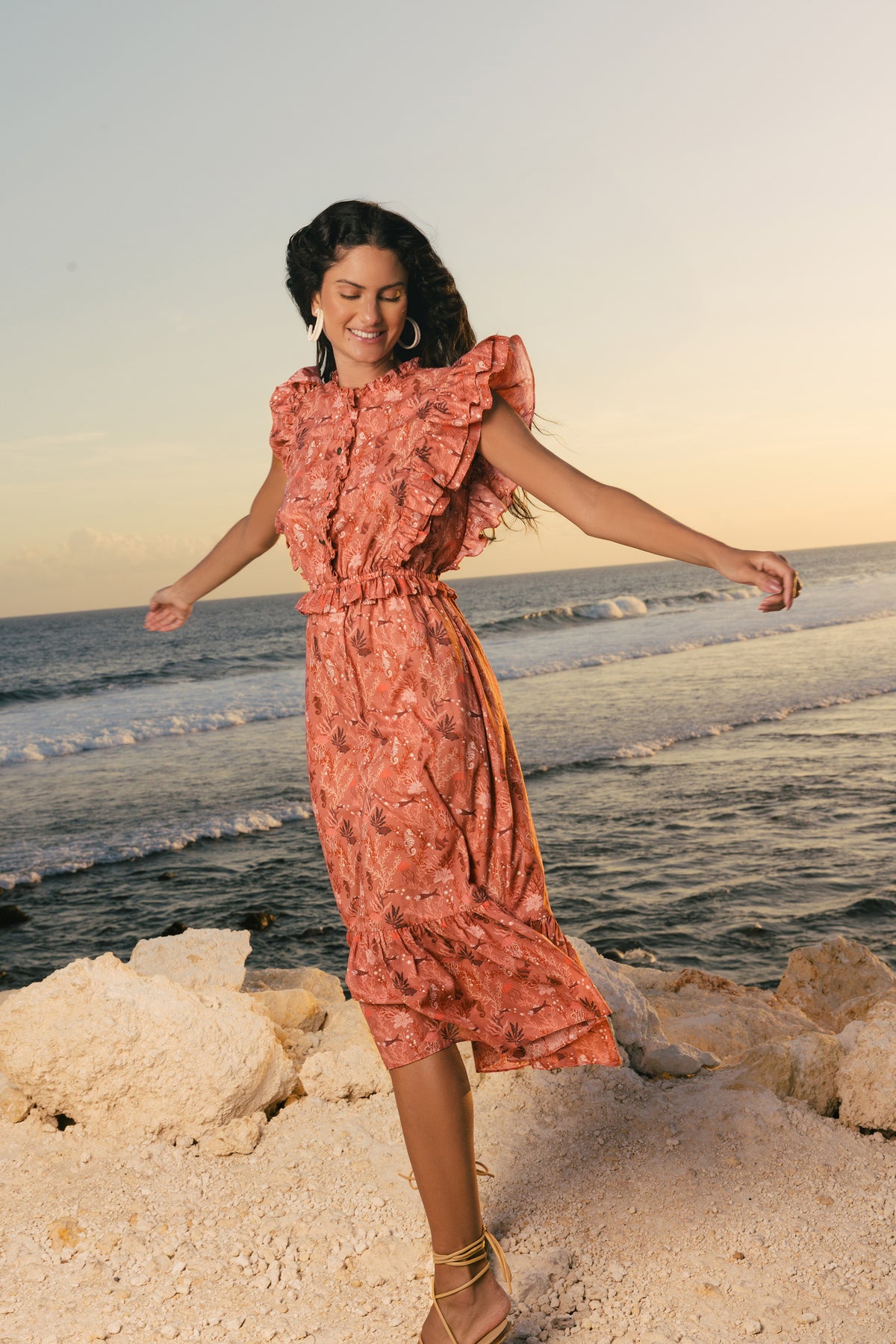 LEAH Dress in Pink Minanga