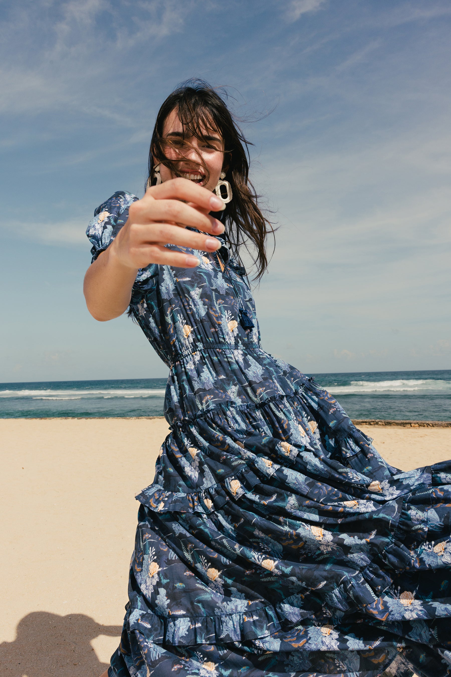 NESSA Dress in Navy Bunaken