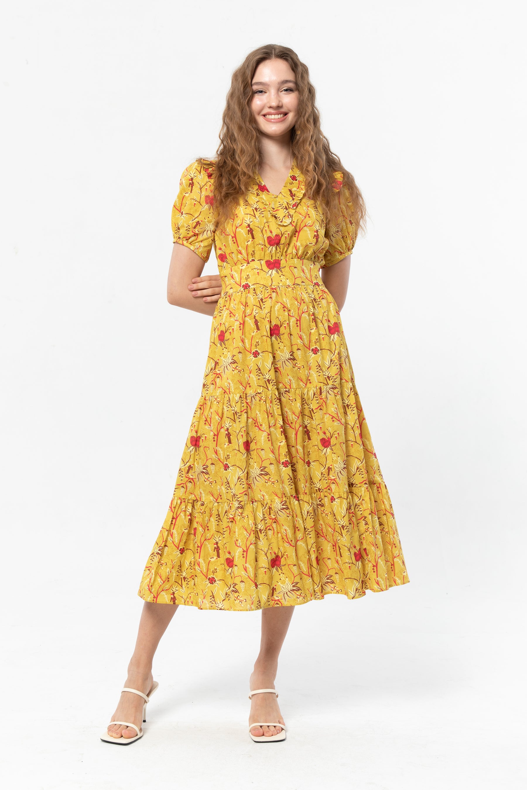 ELINA Dress in Mustard Spices