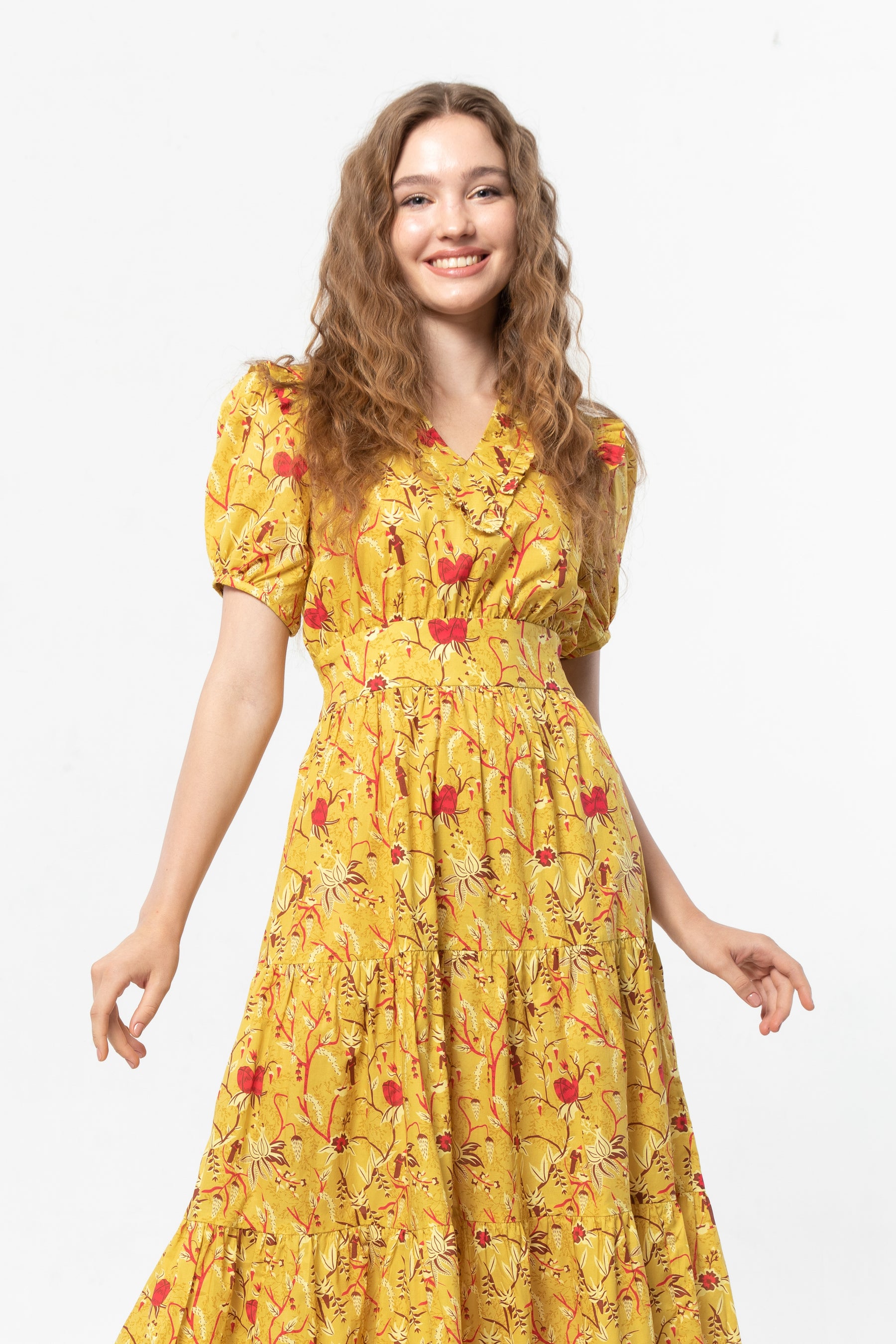 ELINA Dress in Mustard Spices