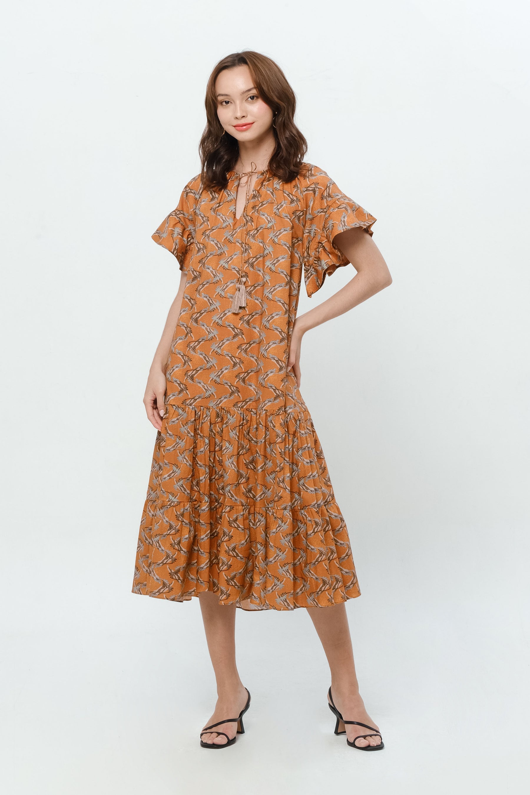 ADYA Dress in Orange Tenun