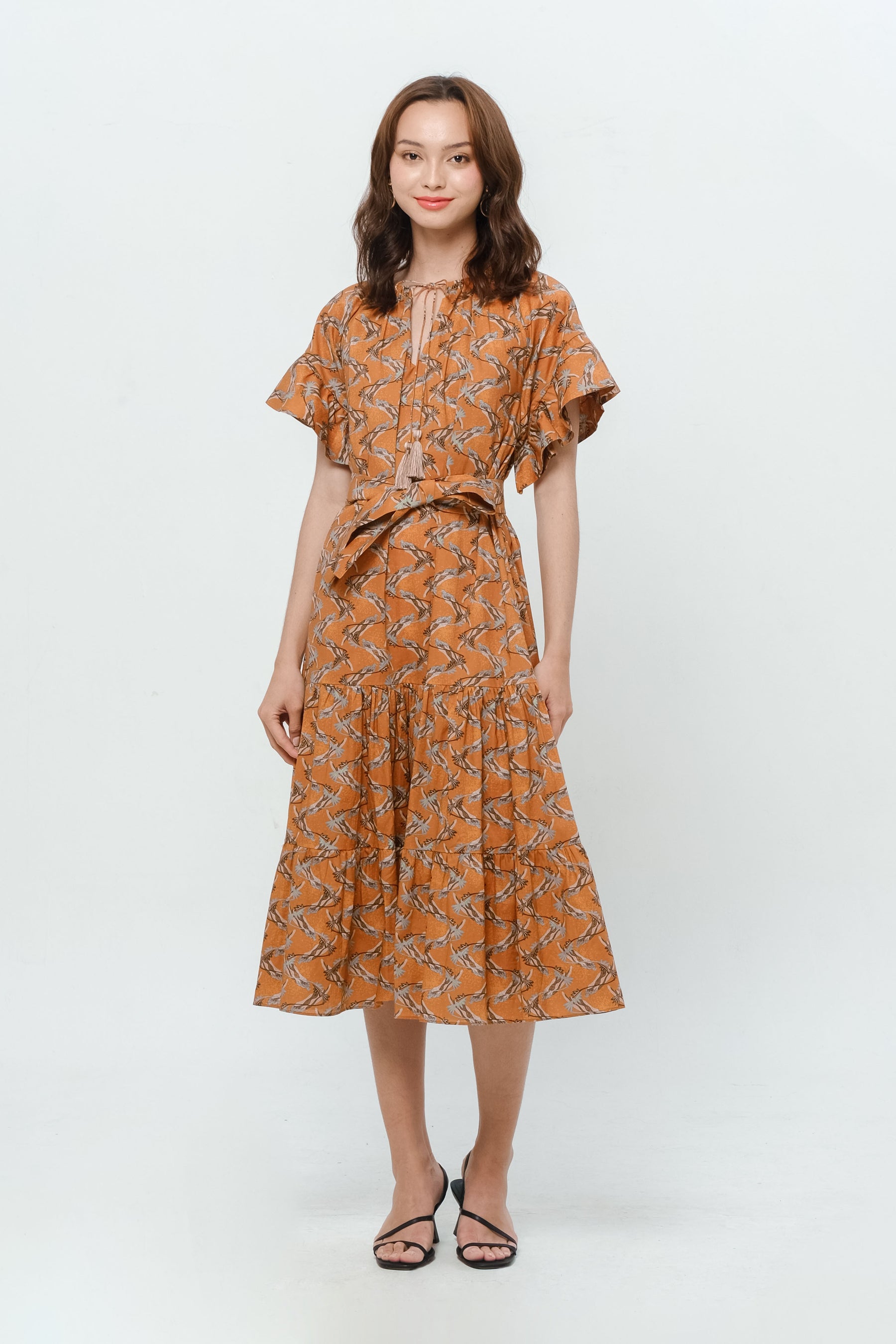 ADYA Dress in Orange Tenun