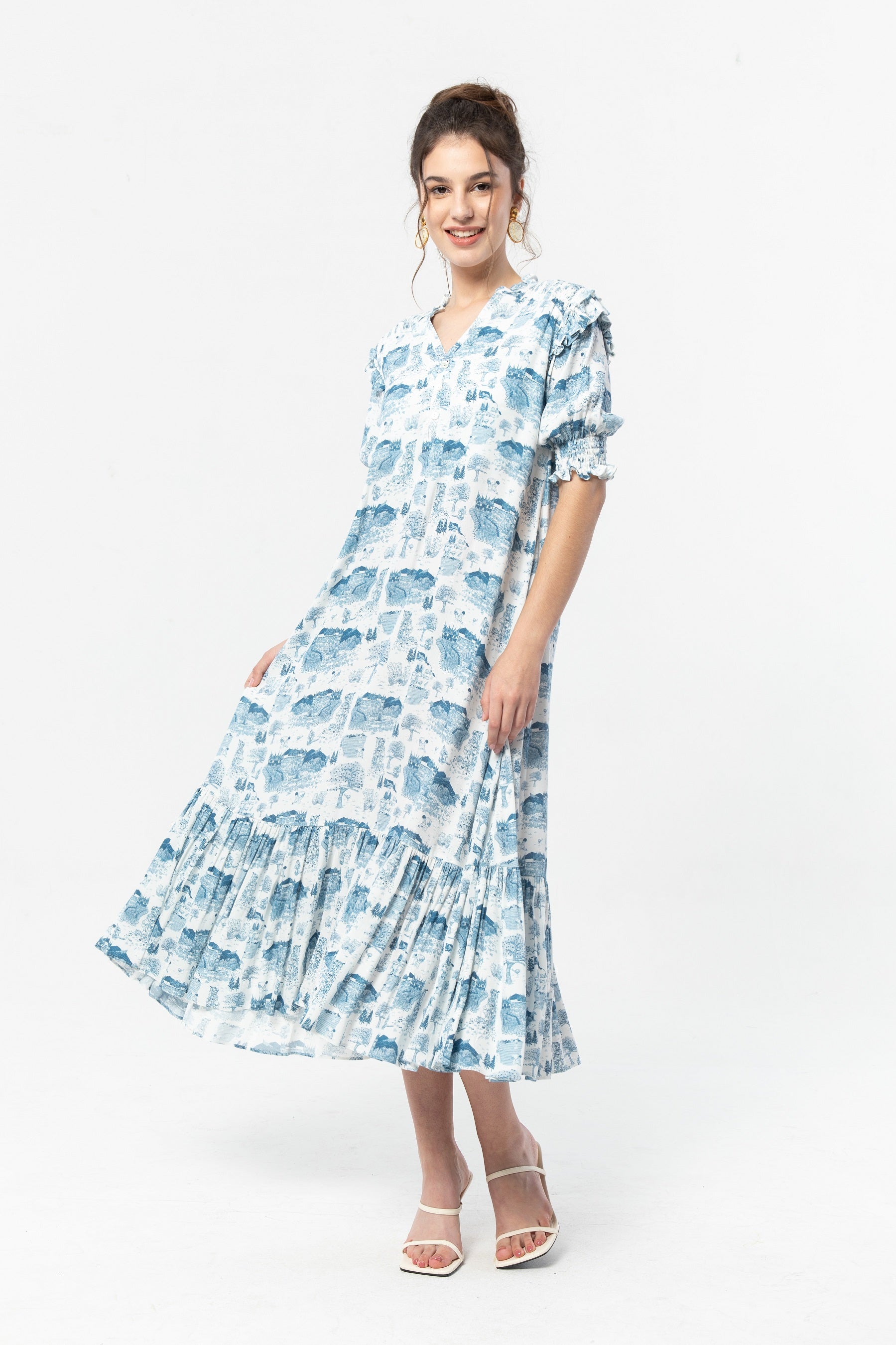 HELENA Dress in Blue Gadang