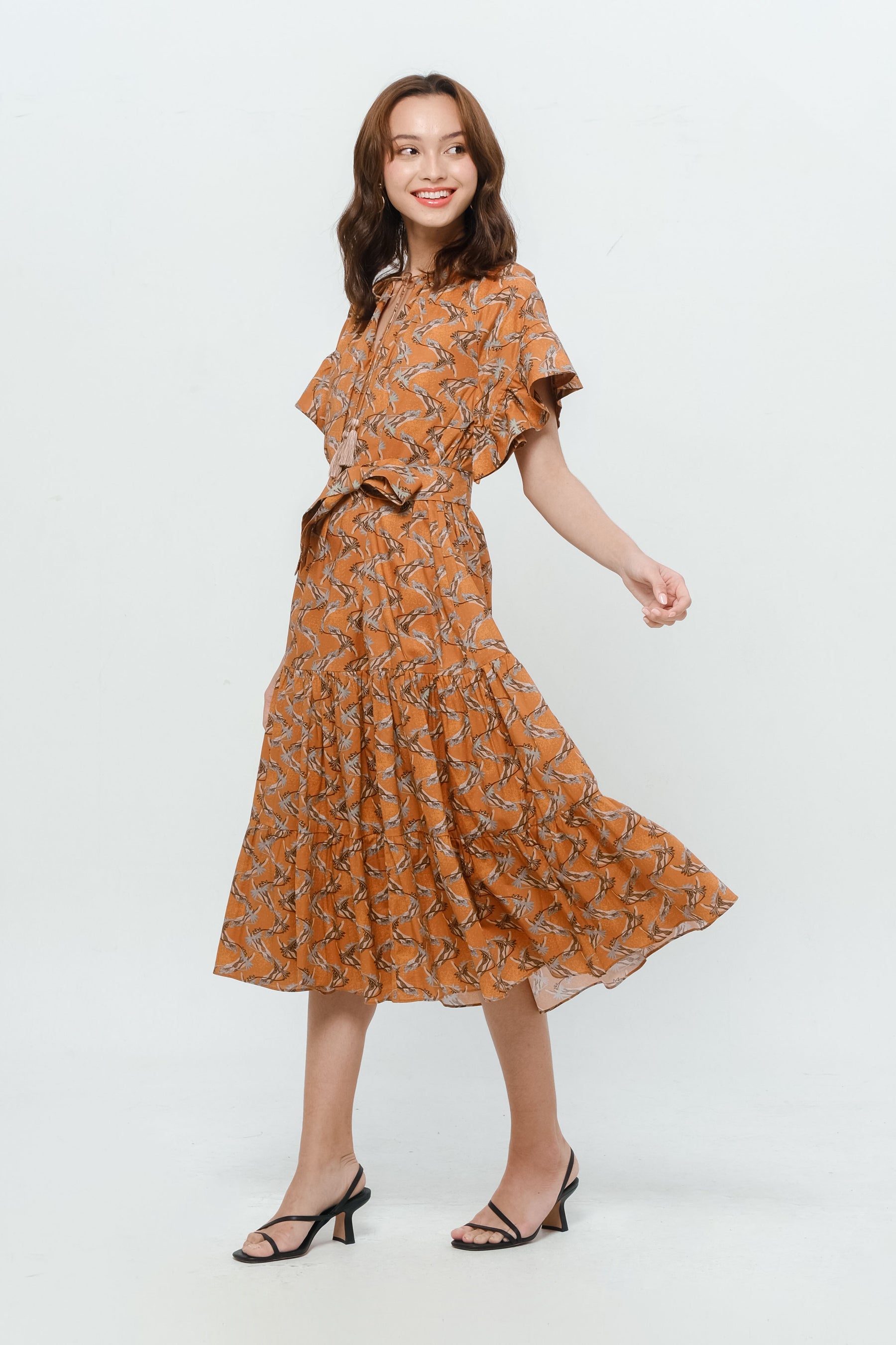 ADYA Dress in Orange Tenun