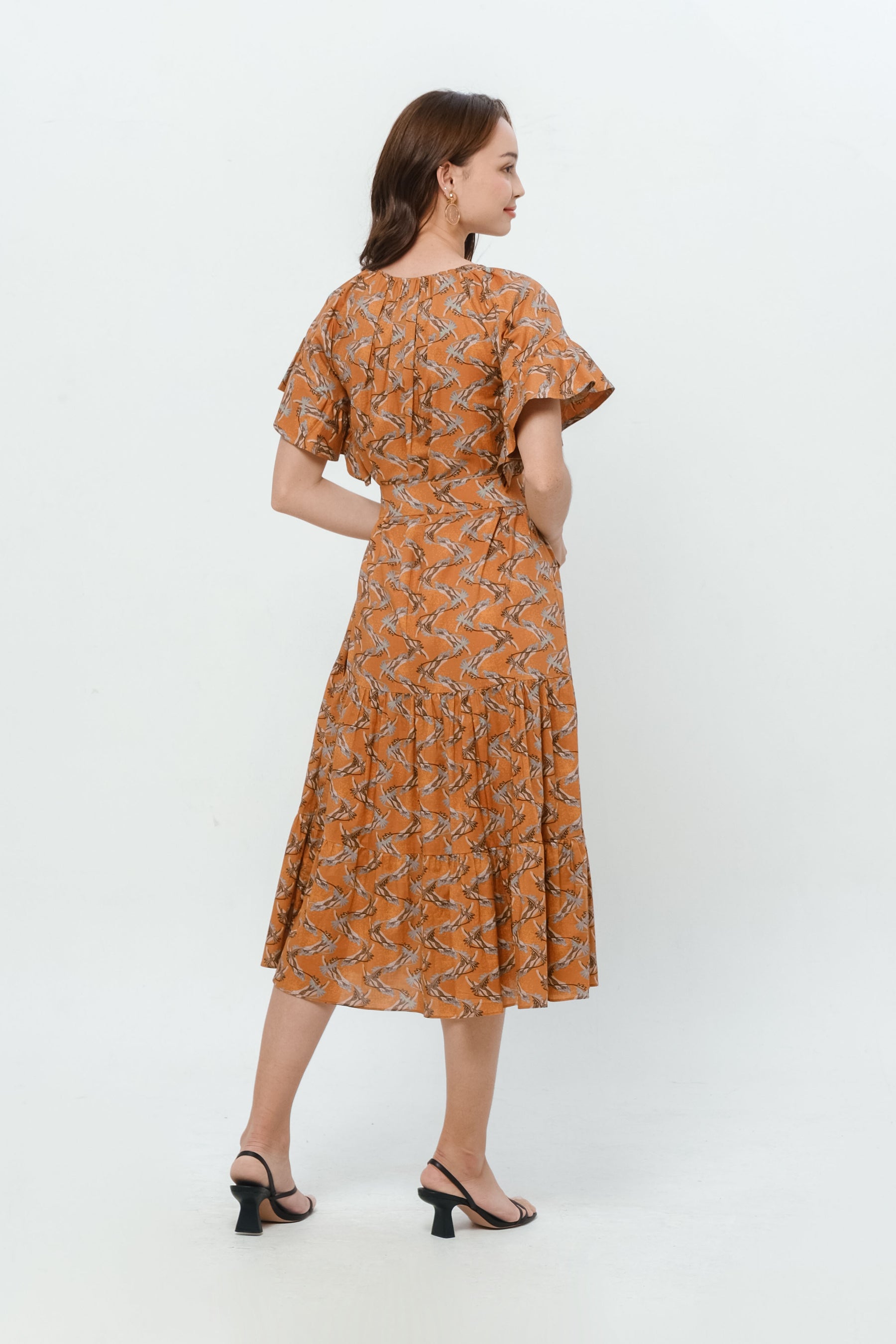 ADYA Dress in Orange Tenun