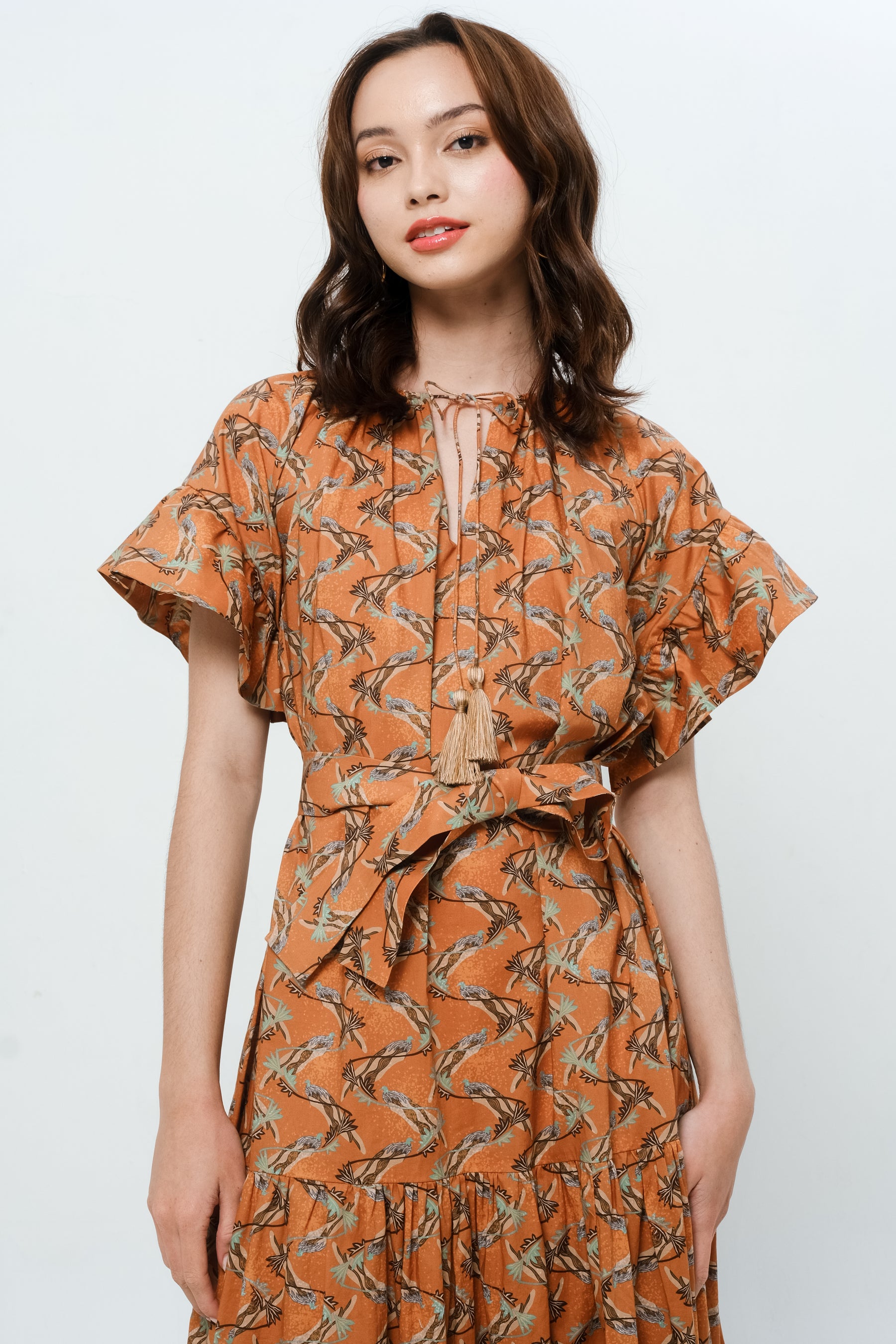ADYA Dress in Orange Tenun