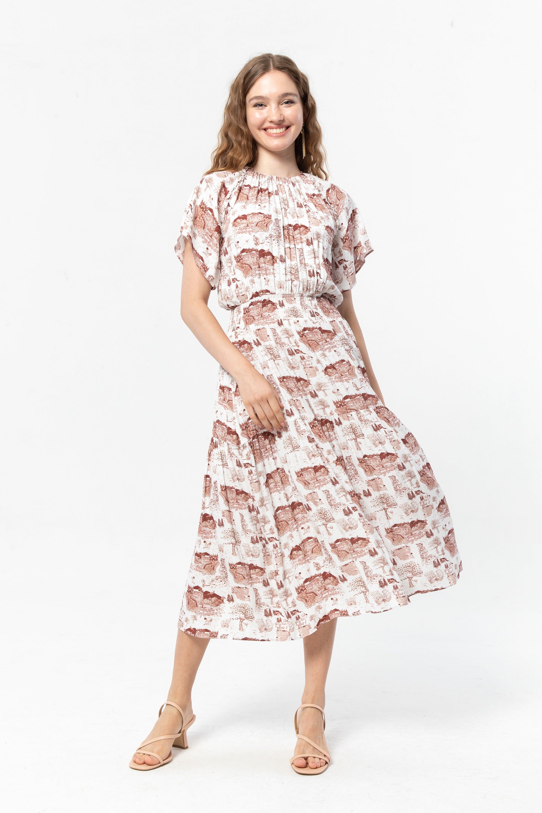 GALINA Dress in Maroon Gadang