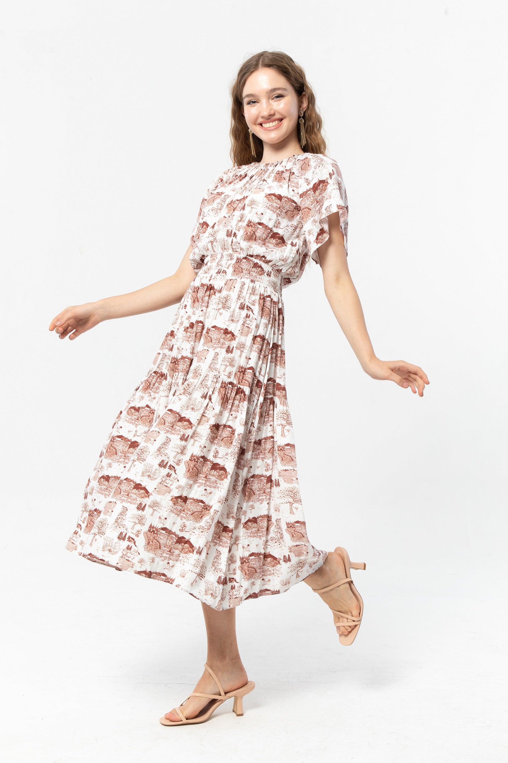 GALINA Dress in Maroon Gadang