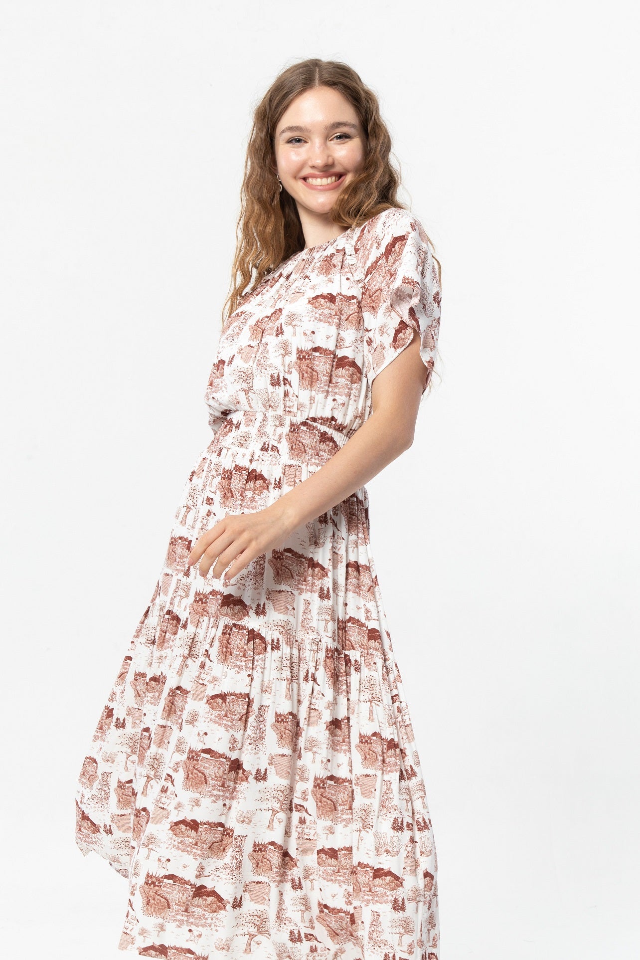 GALINA Dress in Maroon Gadang