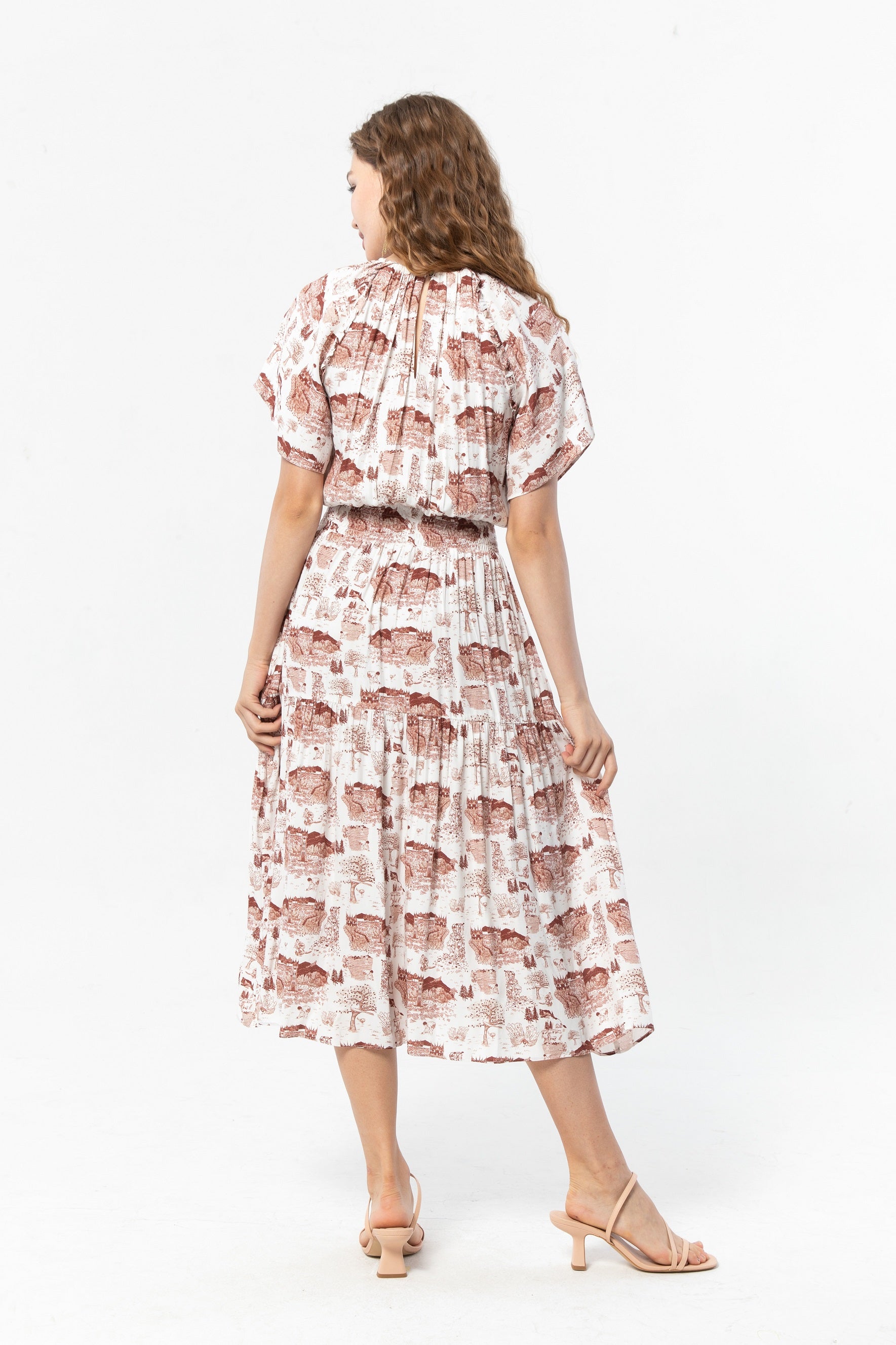 GALINA Dress in Maroon Gadang