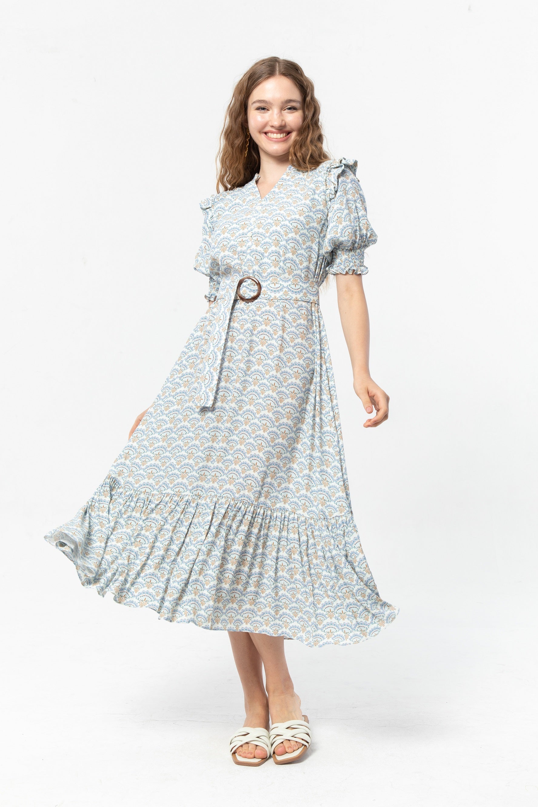 HELENA Dress in Blue Suntiang