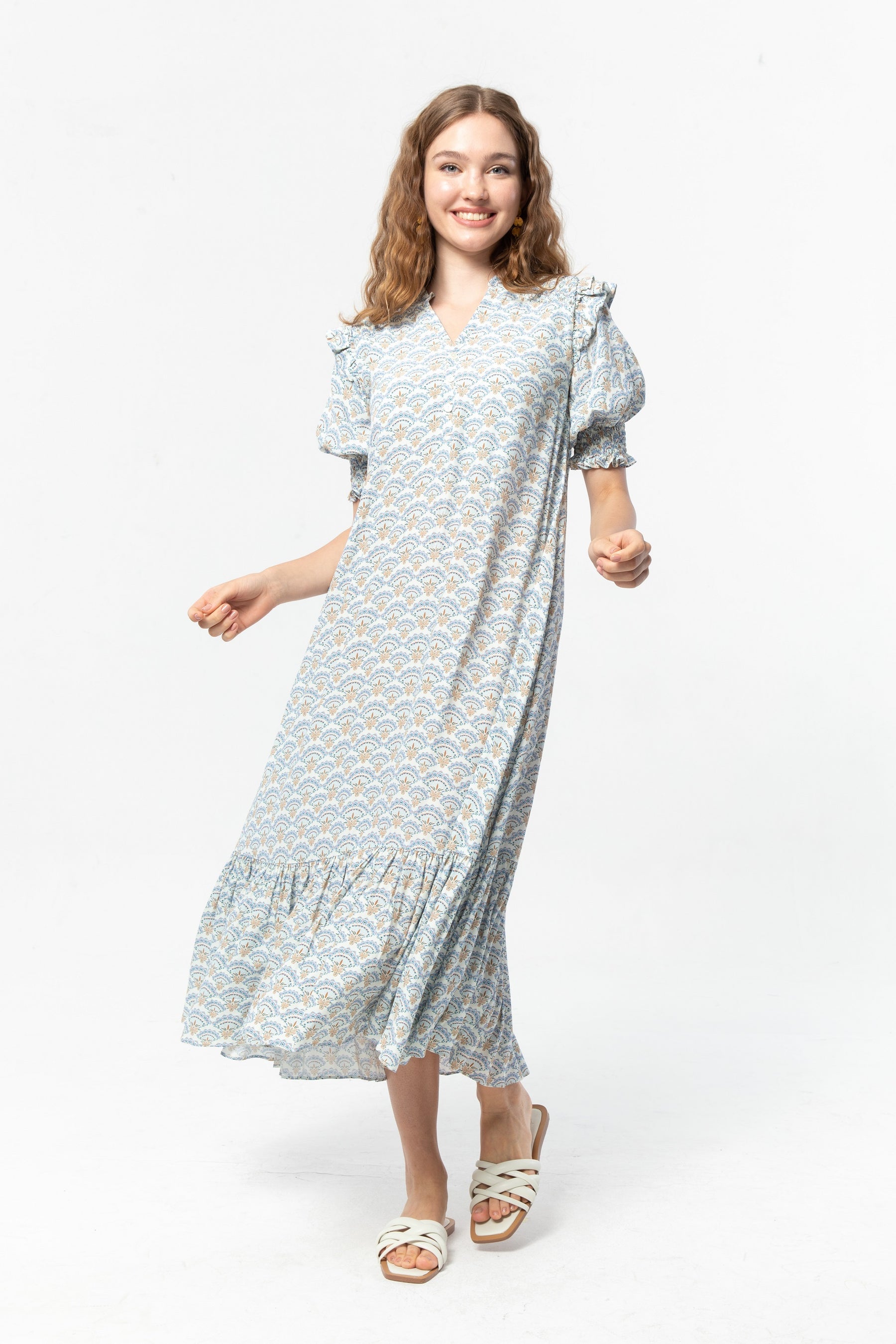 HELENA Dress in Blue Suntiang