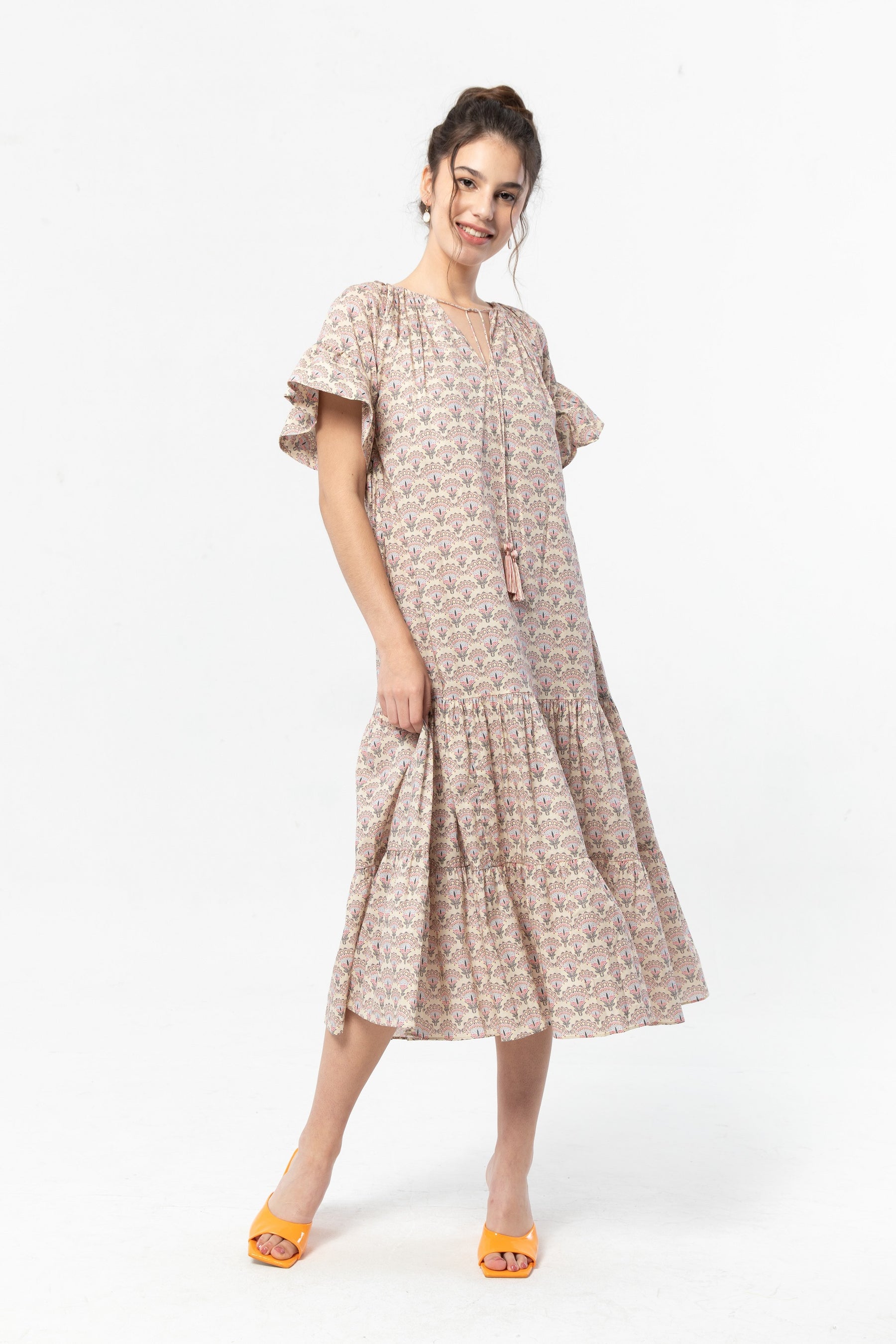 ADYA Dress in Brown Suntiang