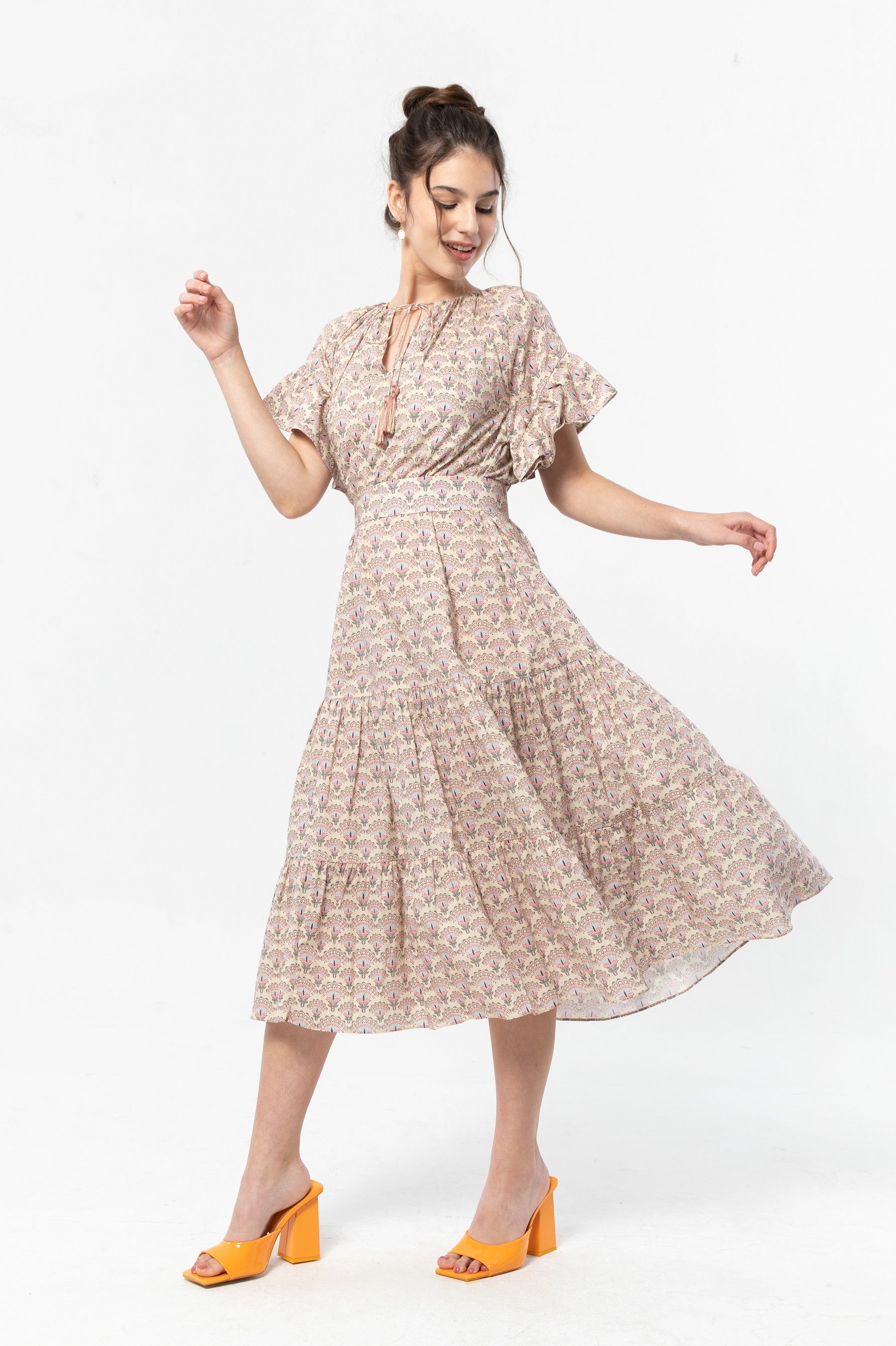 ADYA Dress in Brown Suntiang