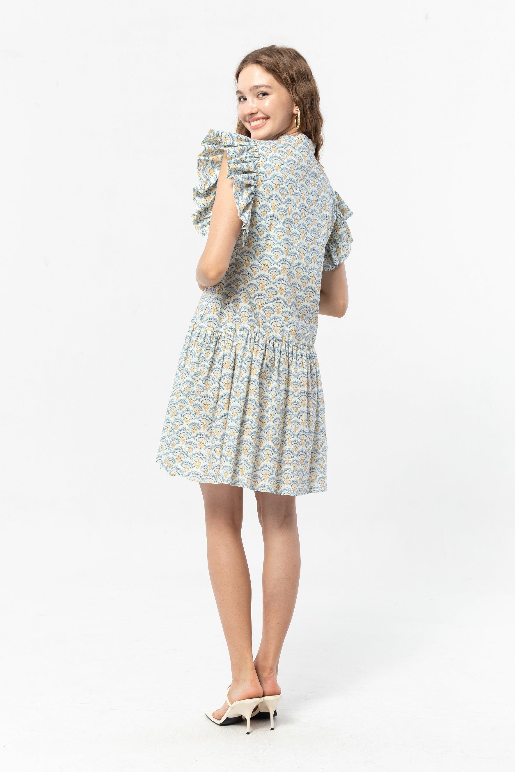 CARA Dress in Blue Suntiang