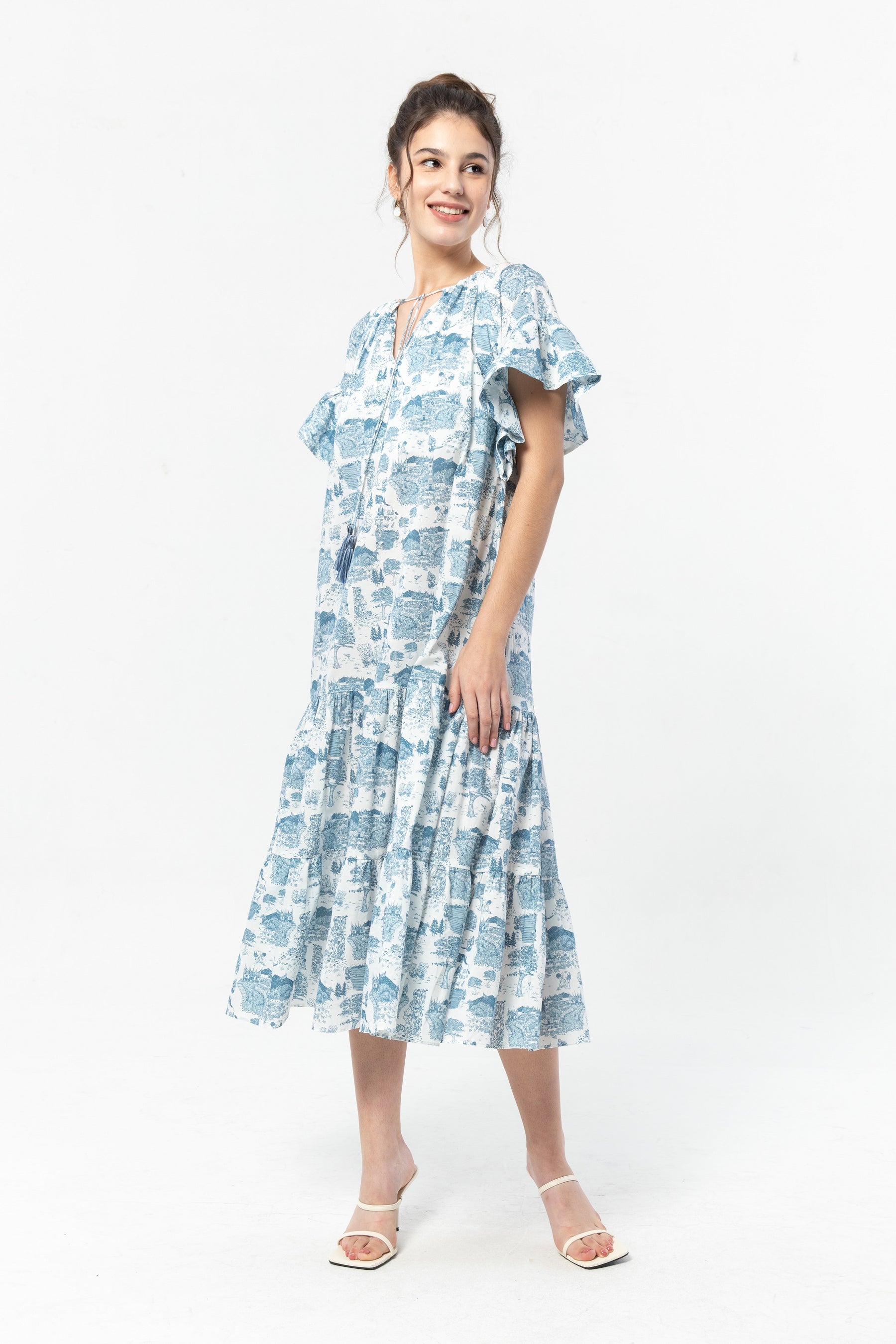 ADYA Dress in Blue Gadang