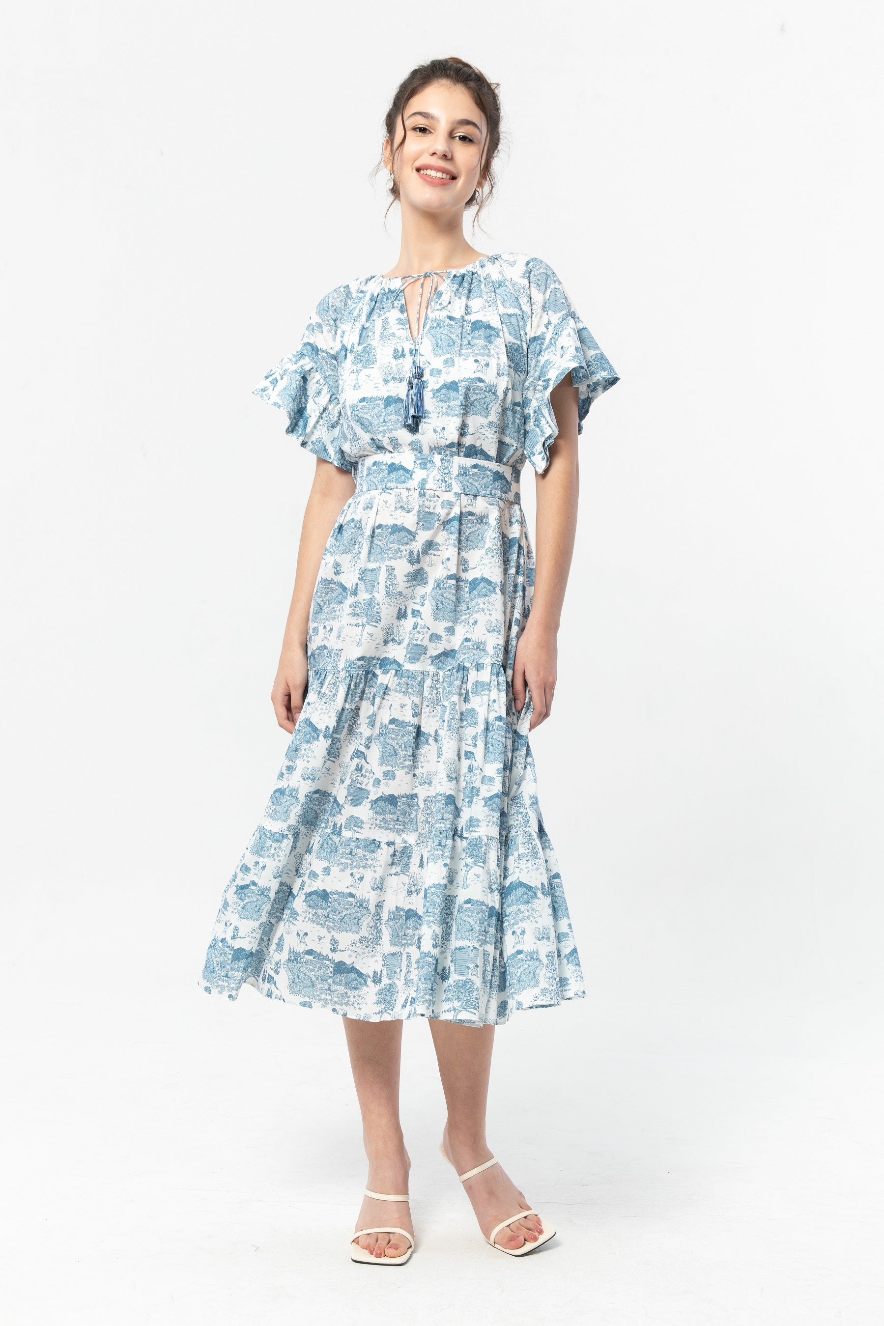 ADYA Dress in Blue Gadang