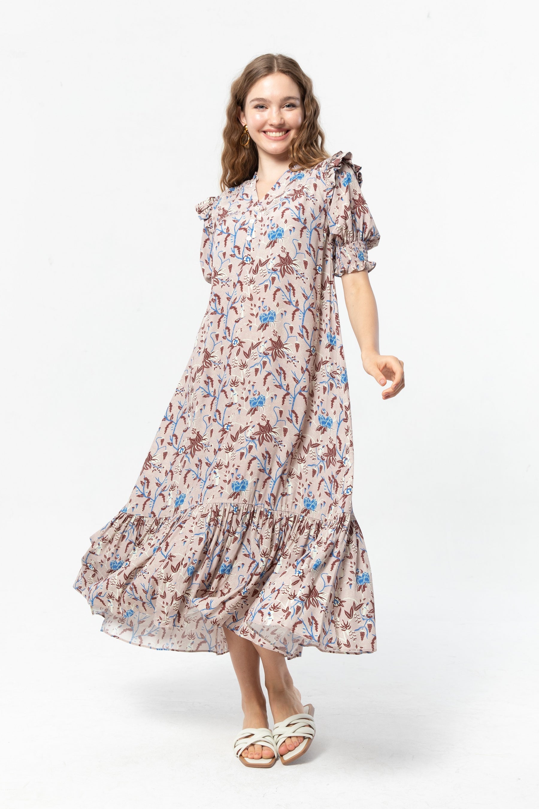 HELENA Dress in Maroon Spices