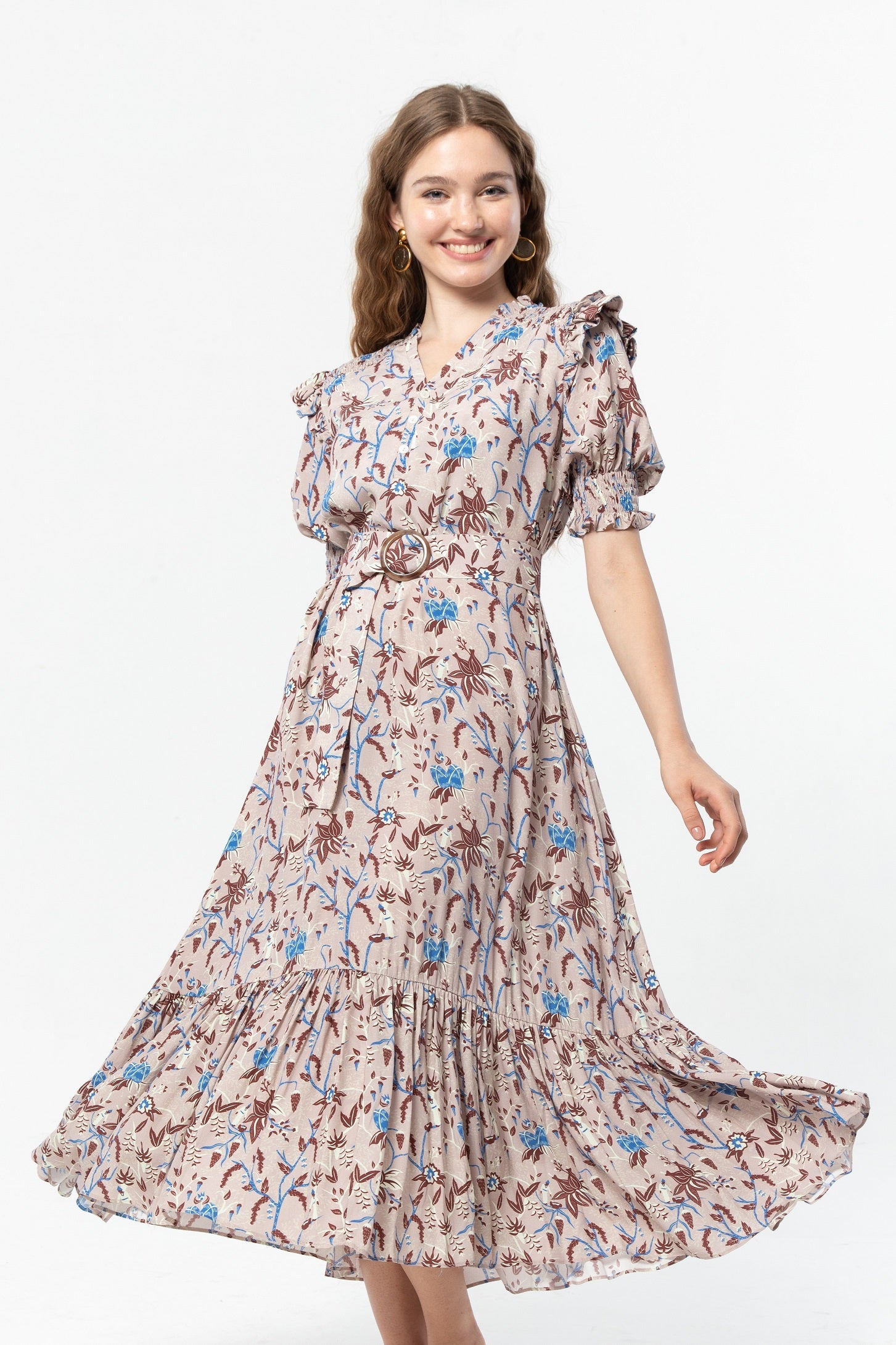 HELENA Dress in Maroon Spices