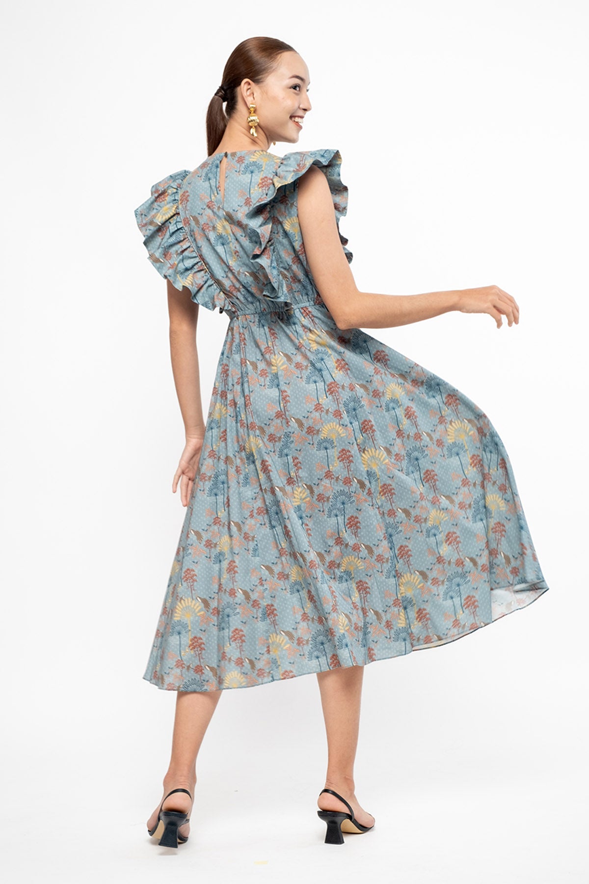 AZRA Dress in Blue Kuau