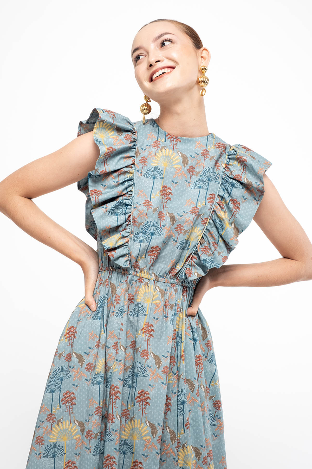 AZRA Dress in Blue Kuau